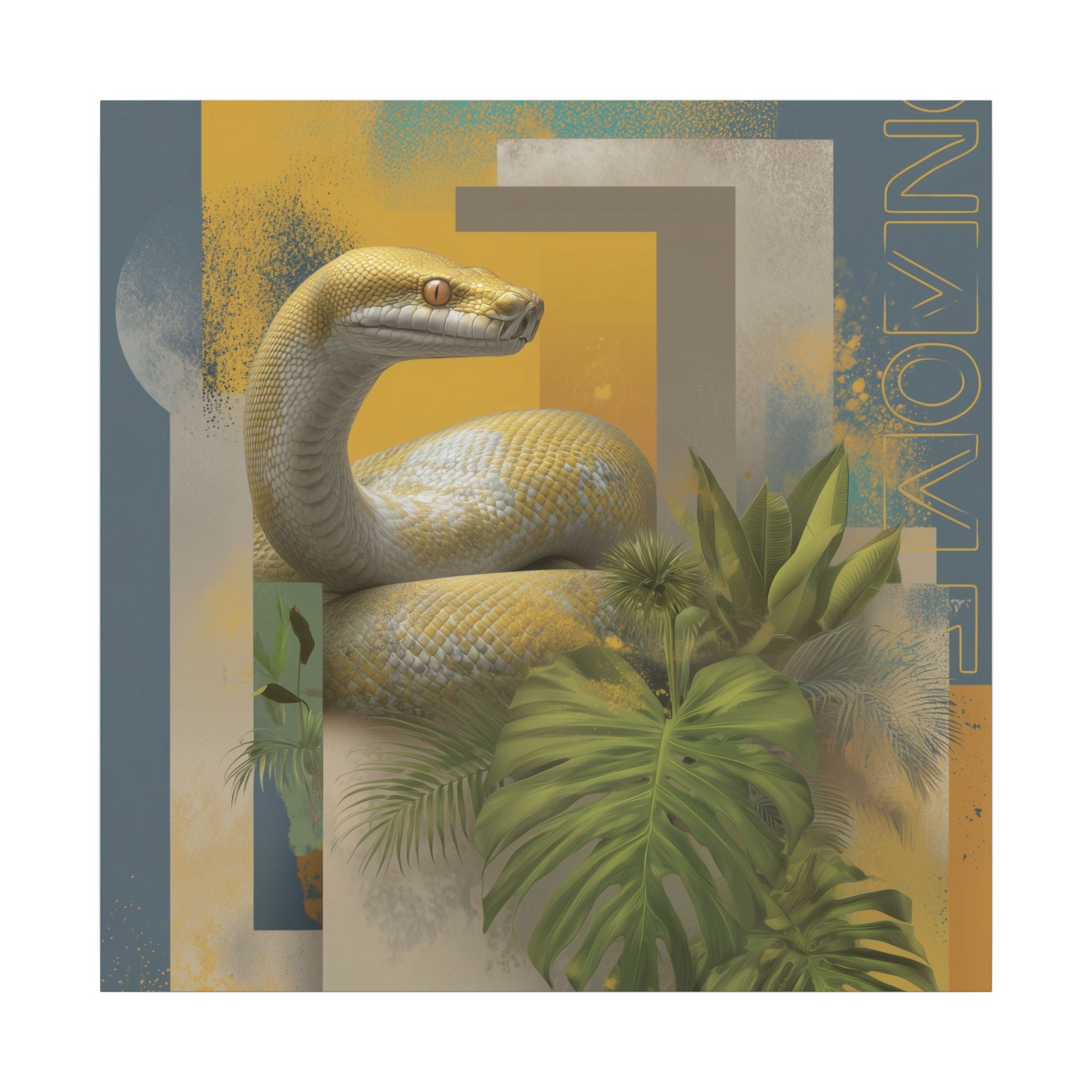 Serpentine Geometry: Tropical Digital Illustration, Modern Nature Composition   |    Custom Orders Available