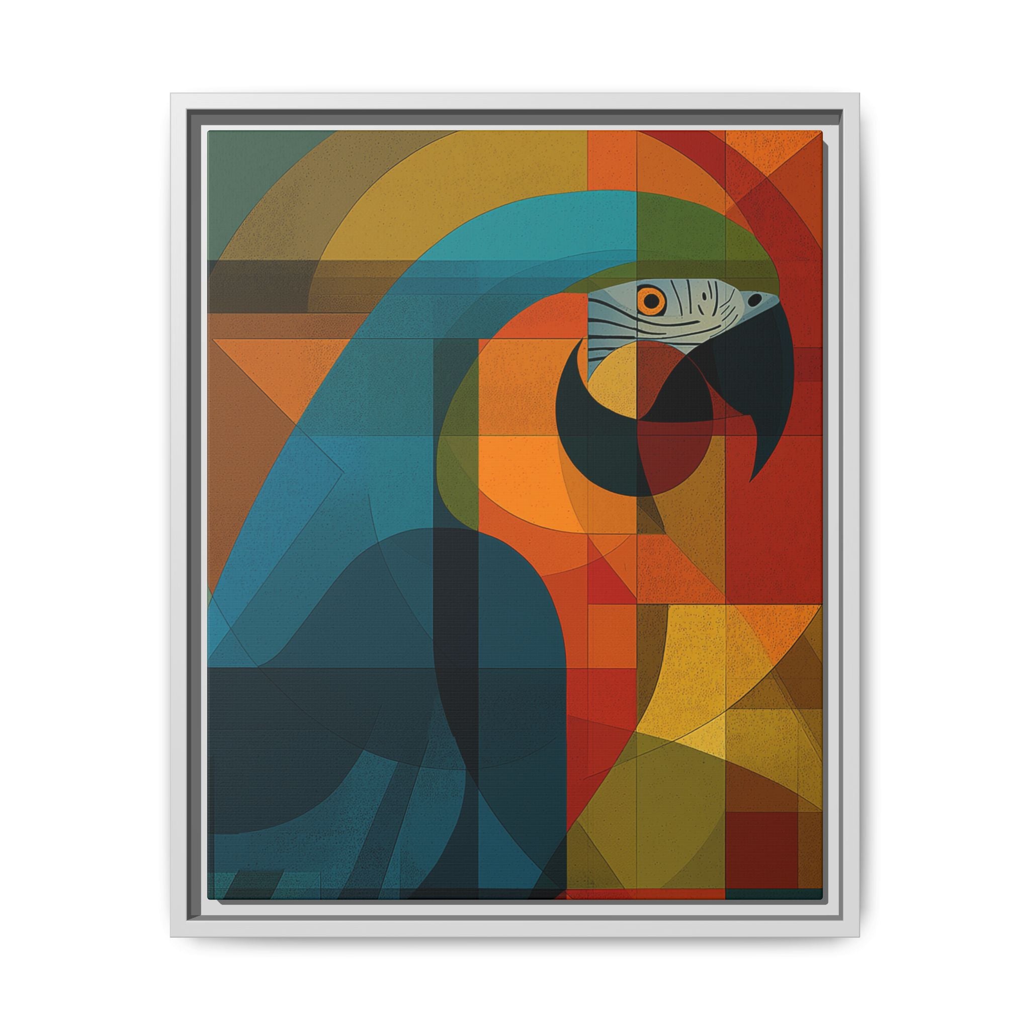 Prismatic Macaw: Geometric Avian Portrait, Cubist Color Composition   |    Custom Orders Available
