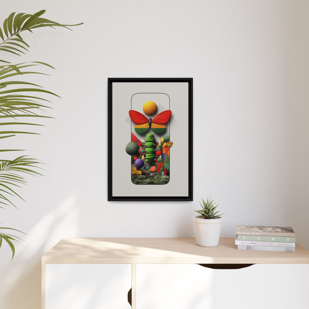 Metamorphosis Framed Print : Geometric Nature Transformation, Vibrant Butterfly Composition   |  Personalized & Custom Orders Available