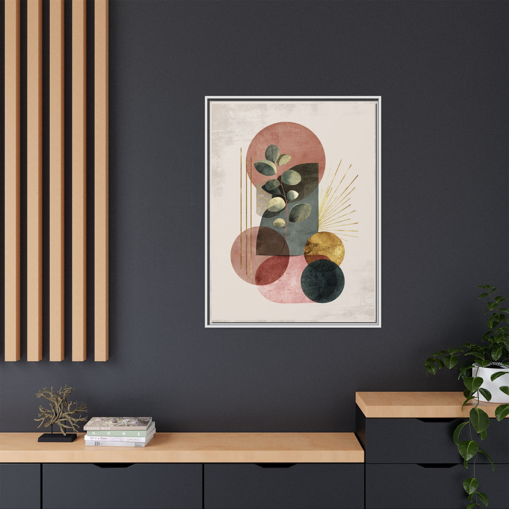 Botanical Geometric Symphony: Eucalyptus Harmony, Metallic Intersections, Modern Earth Tones   |   Custom Orders Accepted