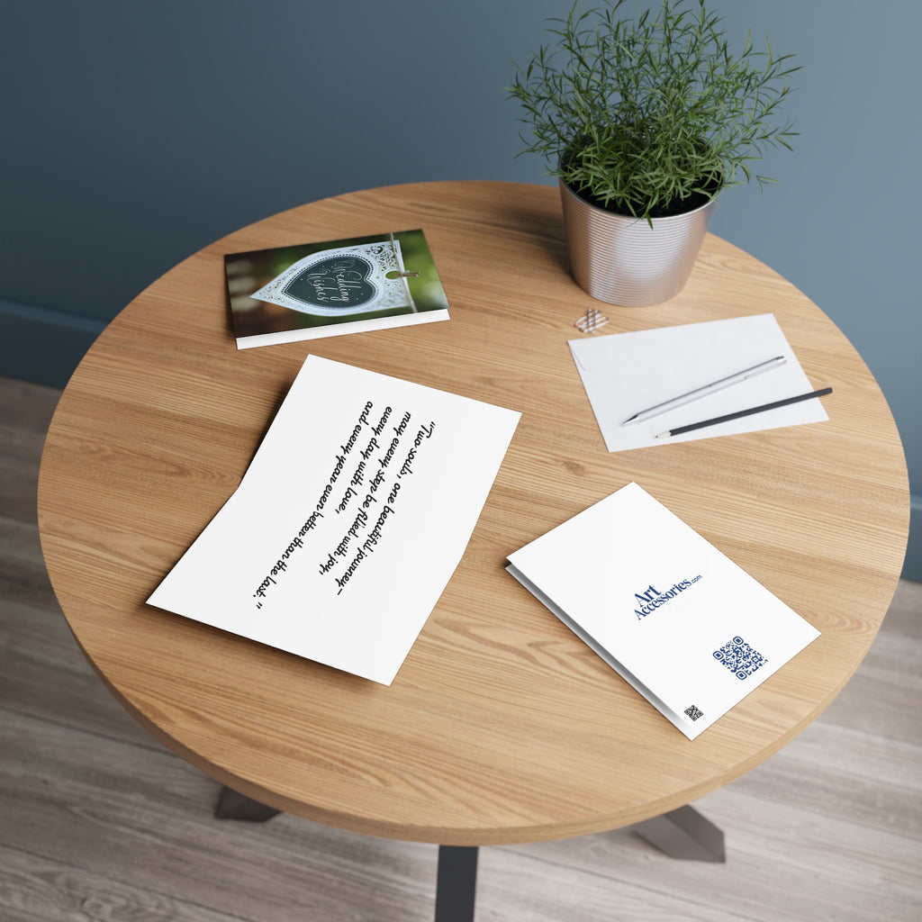 Wedding Wishes Greeting Card — Elegant Heart Chalkboard Design