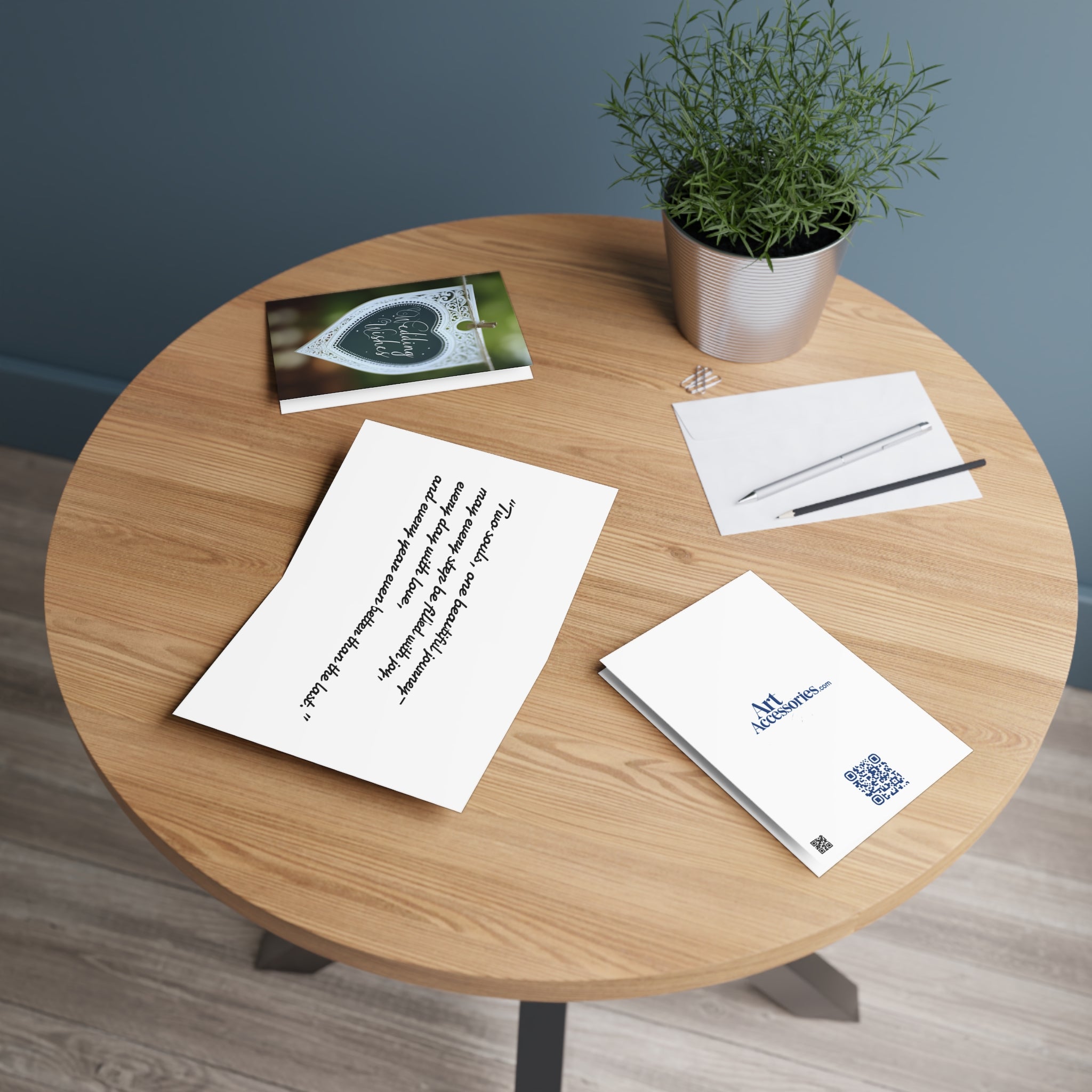 Wedding Wishes Greeting Card — Elegant Heart Chalkboard Design