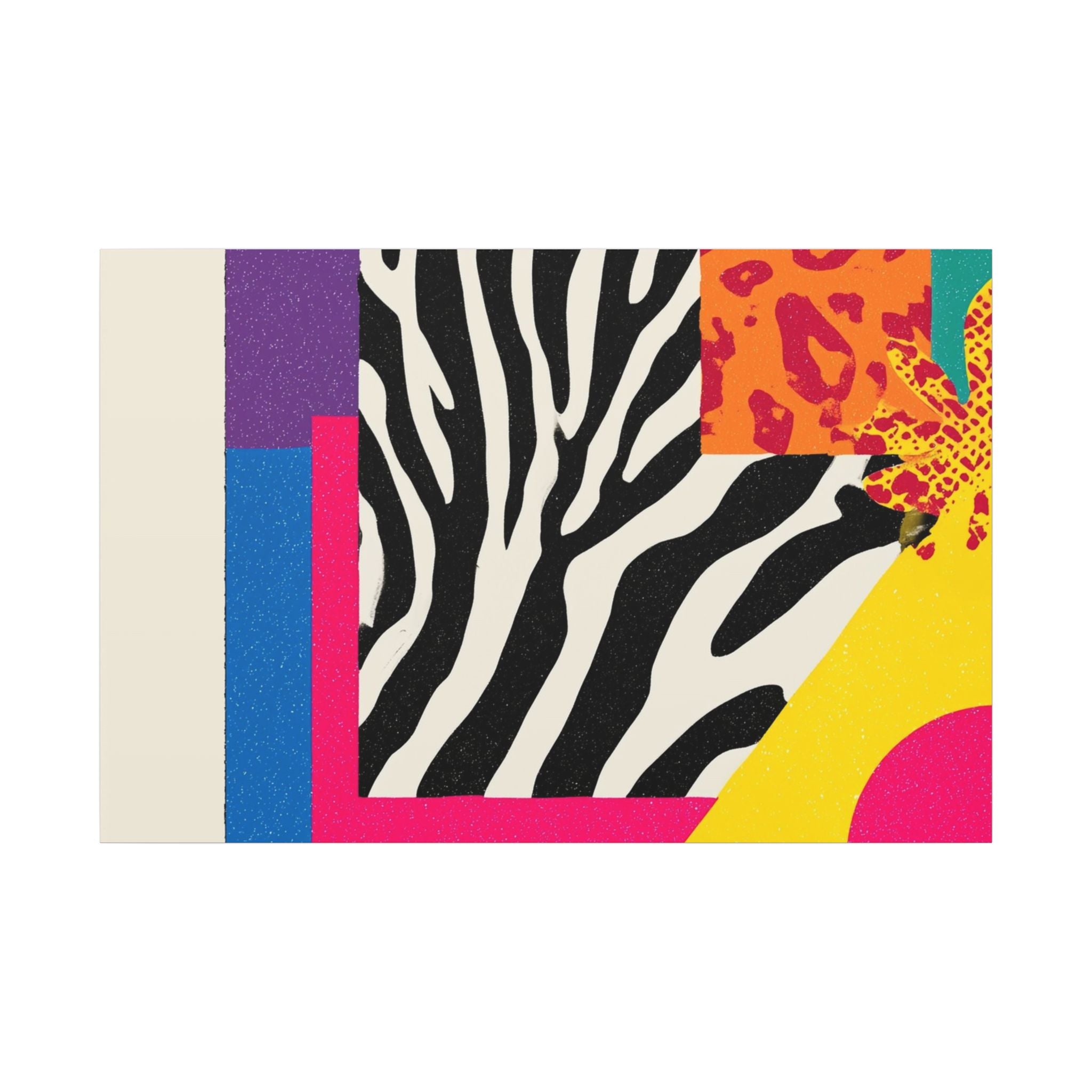 Copy of Pop Geometry: Zebra Leopard Fusion, Geometric Color Block, Modern Abstract Design   |   Custom Orders Accepted