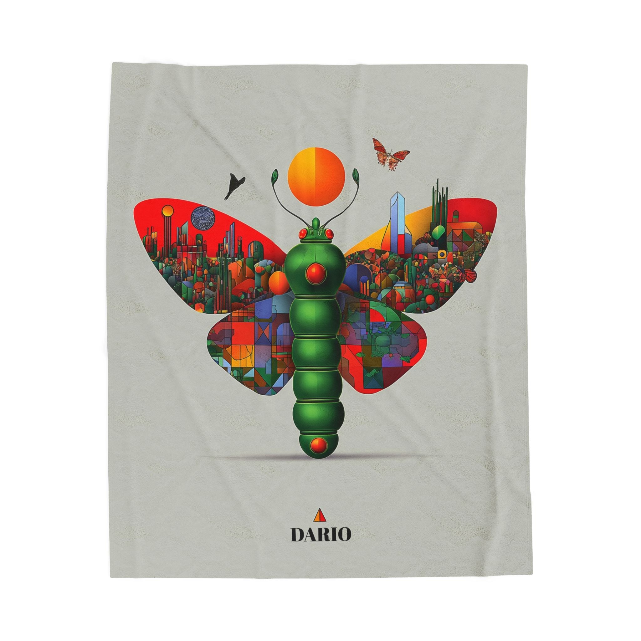 Personalized Urban Butterfly Quilt Cover, Doona Cover, Duvet, Geometric Digital Illustration   |    Custom Orders Available