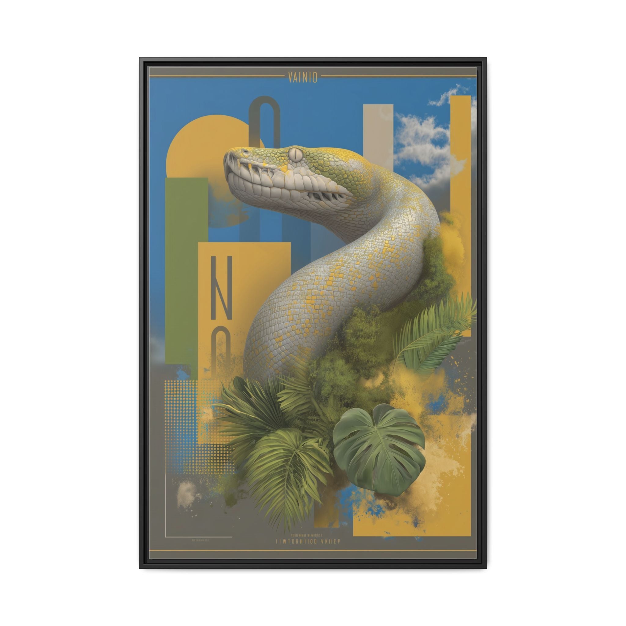 Serpent's Geometry: Tropical Anaconda Graphic Design, Modern Wildlife Illustration   |  Personalized & Custom Orders Available