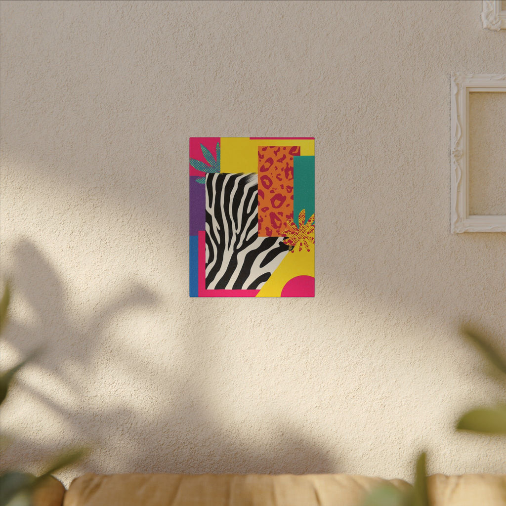 Pop Geometry: Zebra Leopard Fusion, Geometric Color Block, Modern Abstract Design   |   Custom Orders Accepted