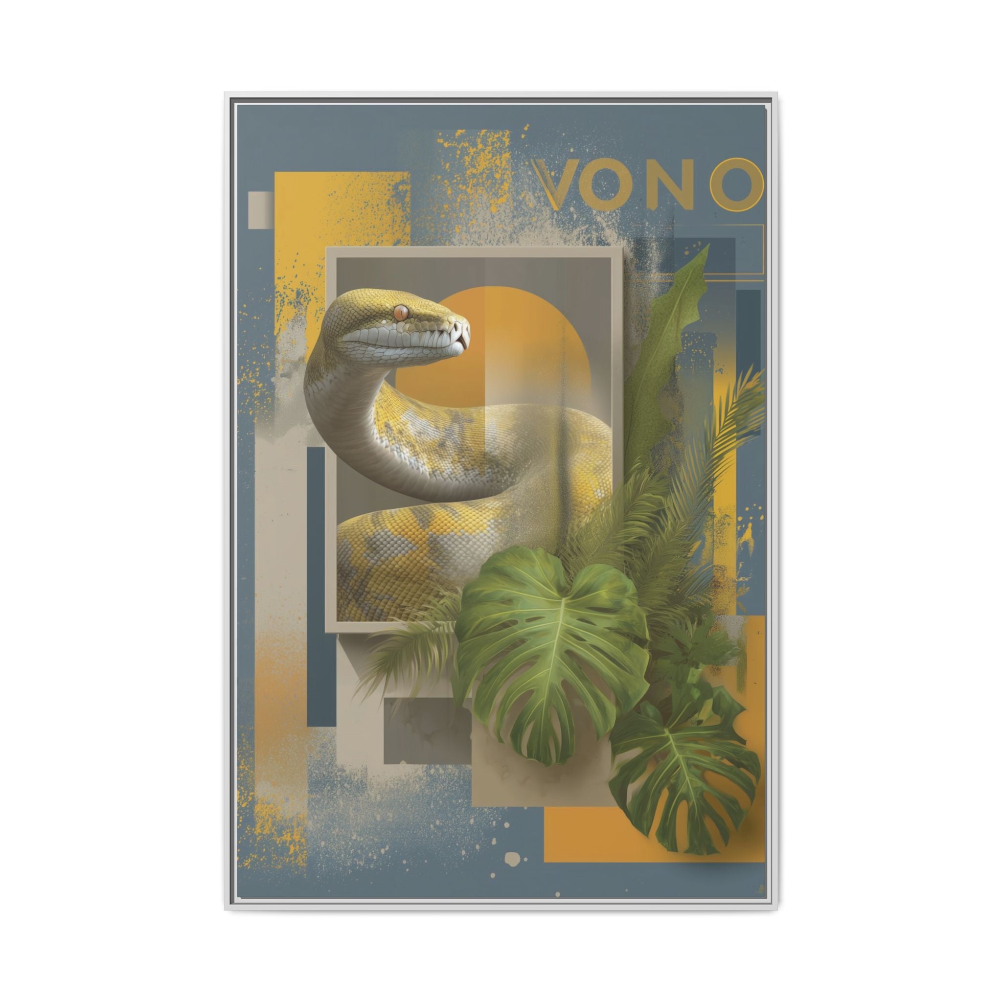 Serpent in Geometrics: Tropical Graphic Design, Modern Nature Illustration   |    Custom Orders Available
