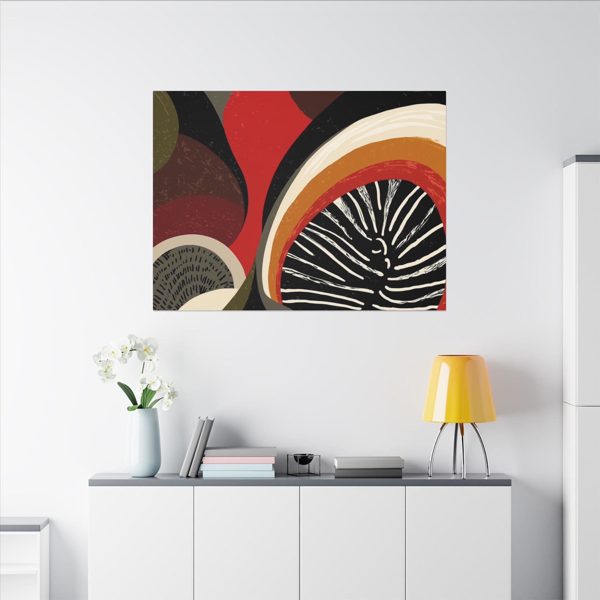 Harmonic Convergence: Organic Geometry, Mid-Century Modern Abstract, Earthy Palette Composition   |   Custom Orders Accepted