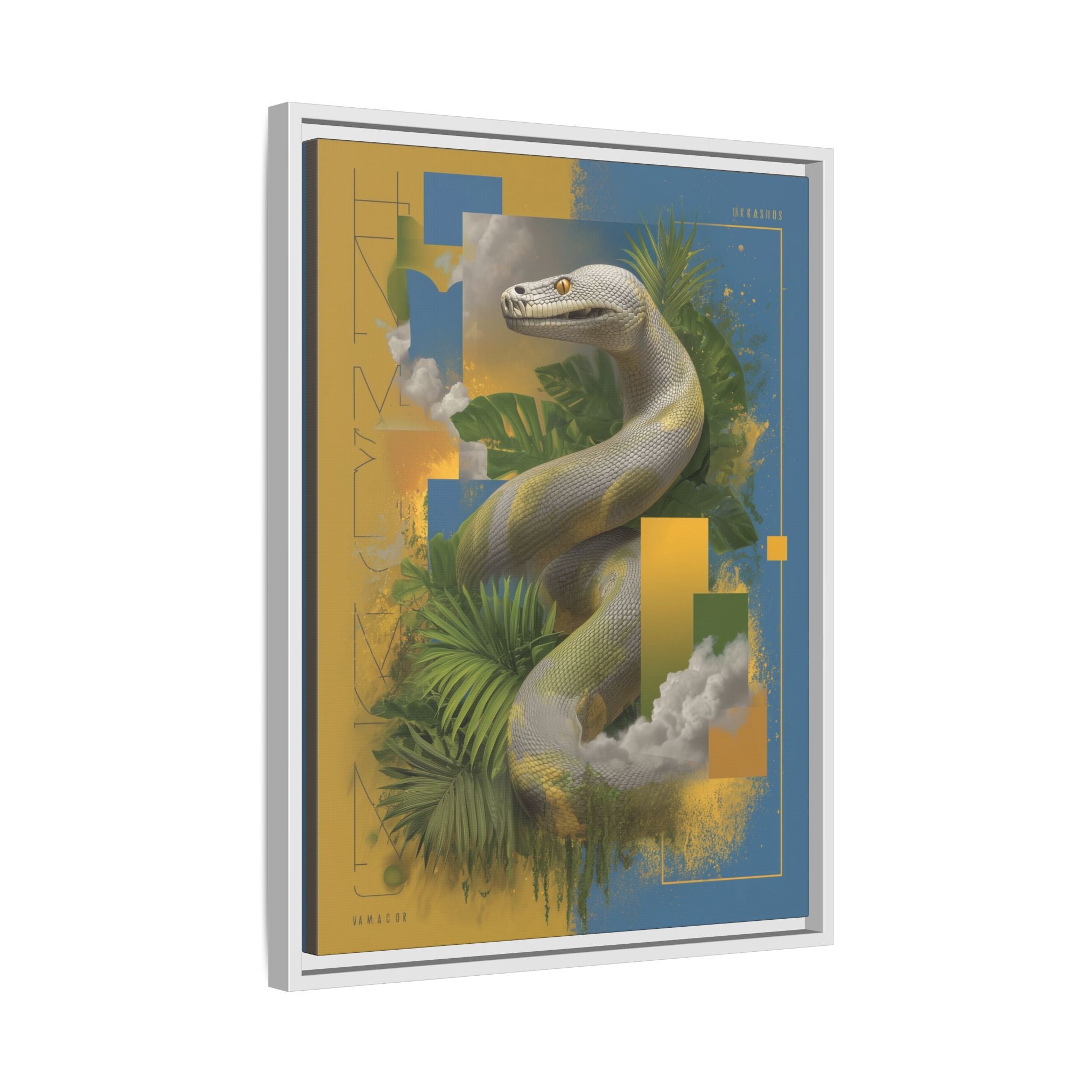 Serpent of Surreal Geometries: Tropical Hyperrealism, Digital Snake Illustration   |    Custom Orders Available