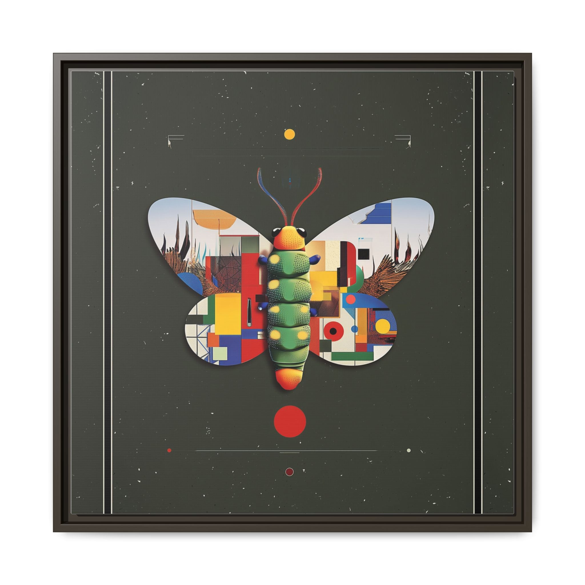 Geometric Butterfly Framed Print : Digital Cubist Interpretation, Modernist Entomological Design   |  Personalized & Custom Orders Available