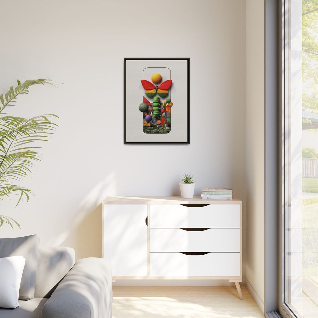 Metamorphosis Framed Print : Geometric Nature Transformation, Vibrant Butterfly Composition   |  Personalized & Custom Orders Available