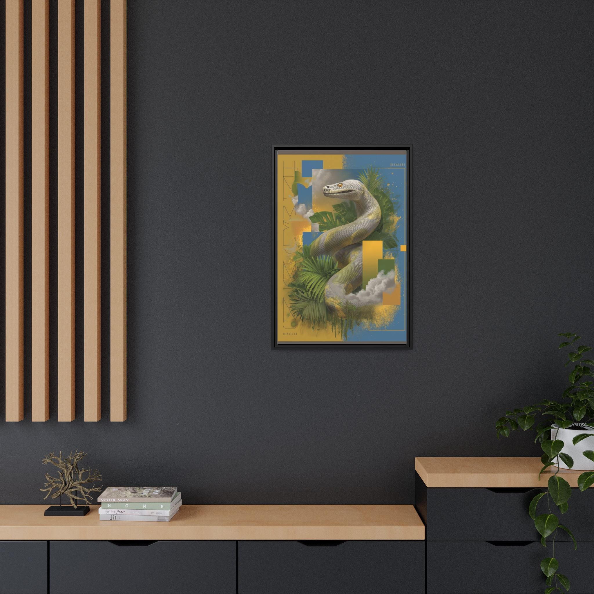 Serpent of Surreal Geometries: Tropical Hyperrealism, Digital Snake Illustration   |    Custom Orders Available