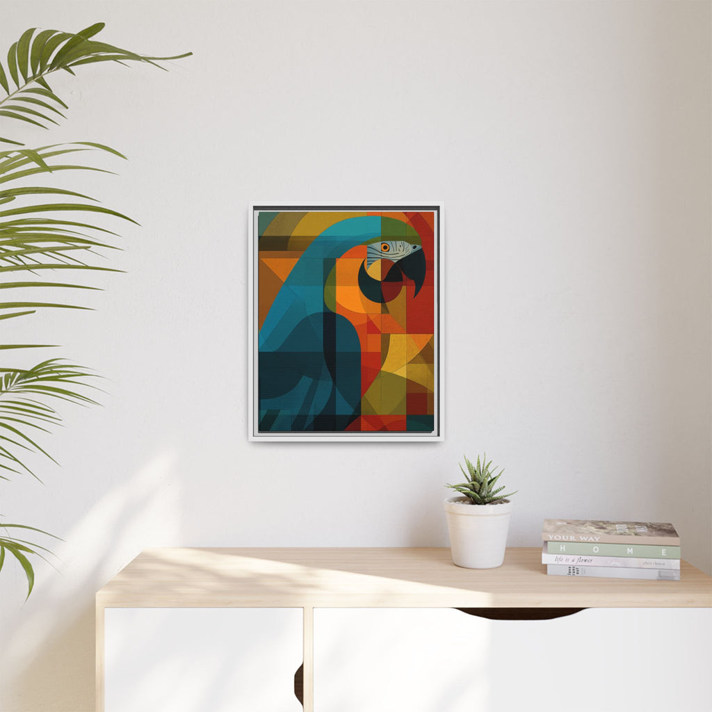 Prismatic Parrot Framed Print : Cubist Digital Geometry, Modernist Color Fragmentation   |  Personalized & Custom Orders Available