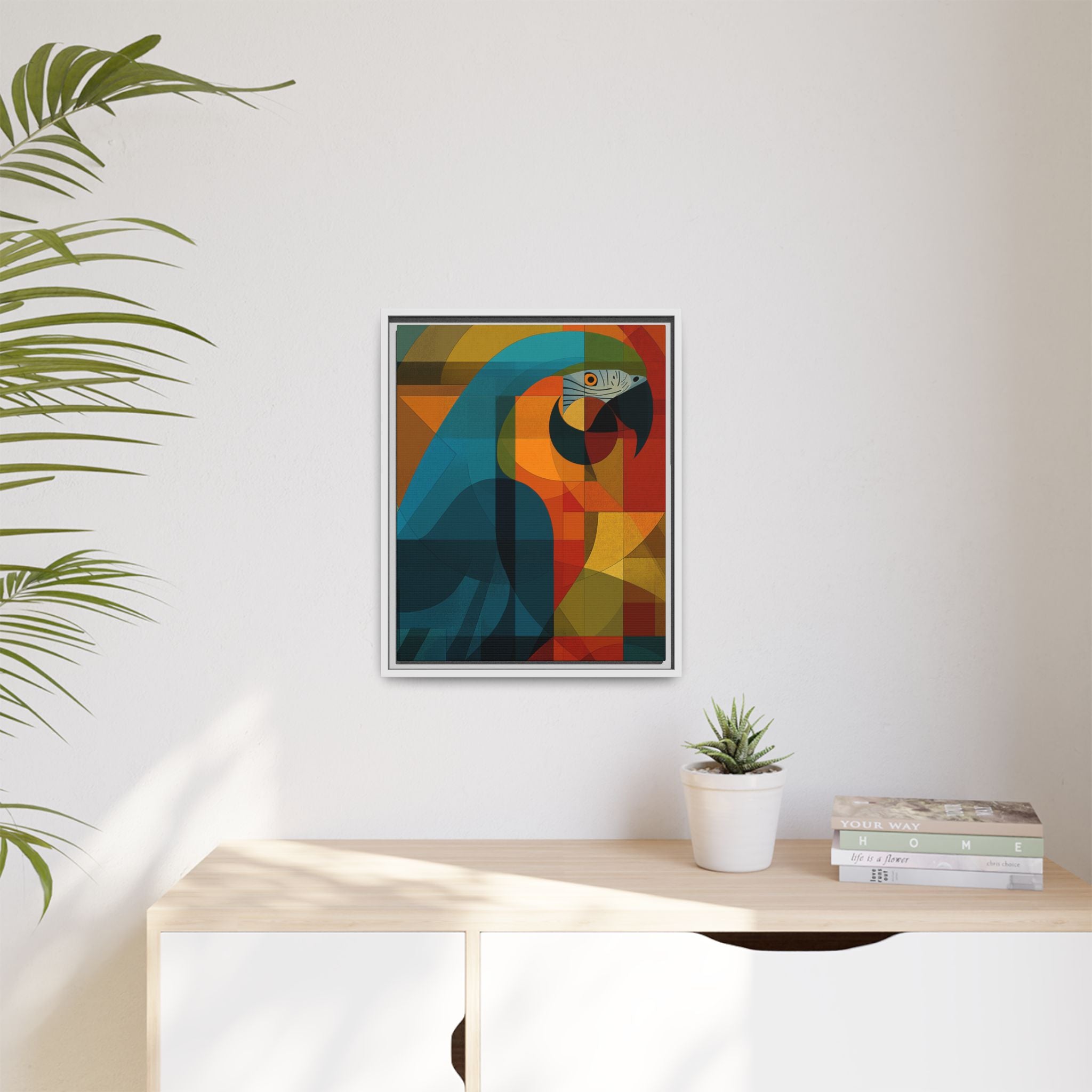 Prismatic Parrot Framed Print : Cubist Digital Geometry, Modernist Color Fragmentation   |  Personalized & Custom Orders Available