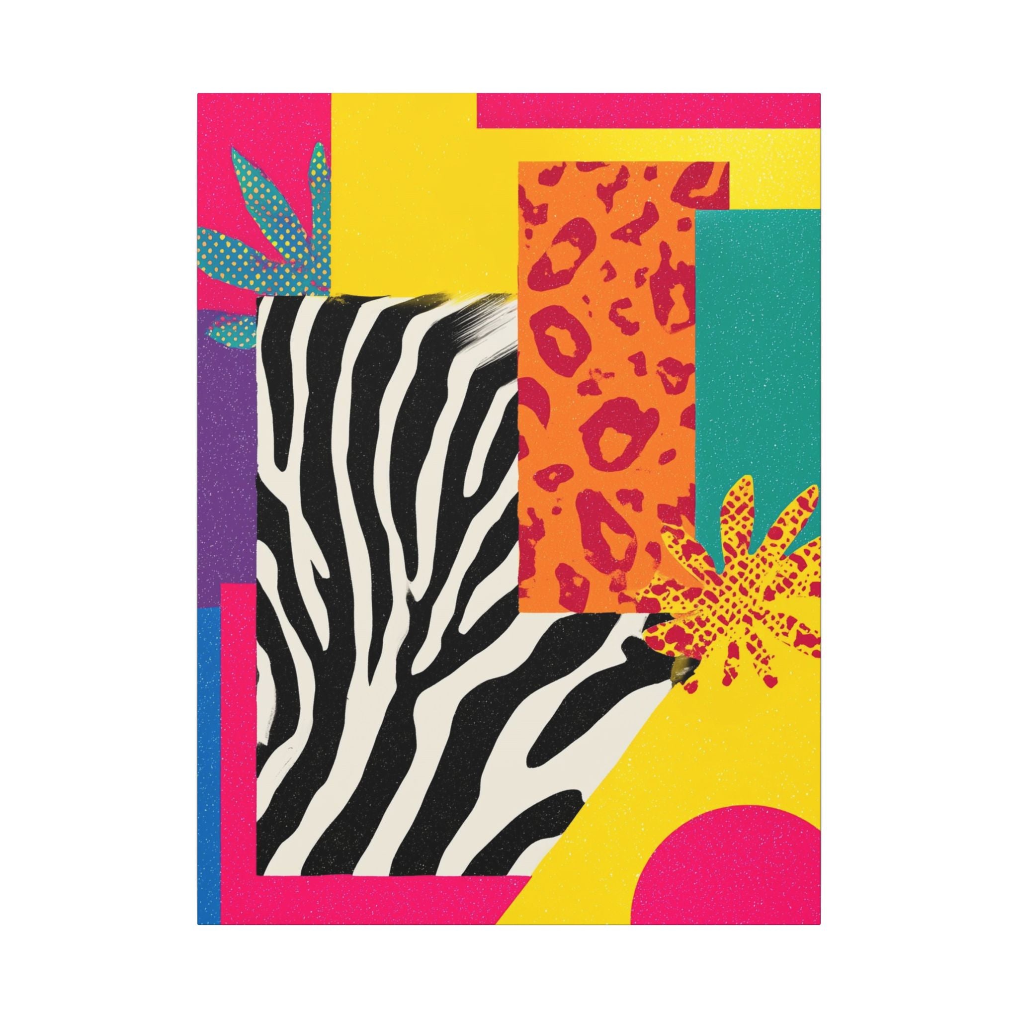 Copy of Pop Geometry: Zebra Leopard Fusion, Geometric Color Block, Modern Abstract Design   |   Custom Orders Accepted