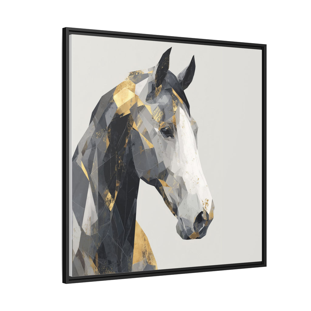Geometric Stallion: Cubist Equine Art, Modern Metallic Polygonal Design   |  Personalized & Custom Orders Available