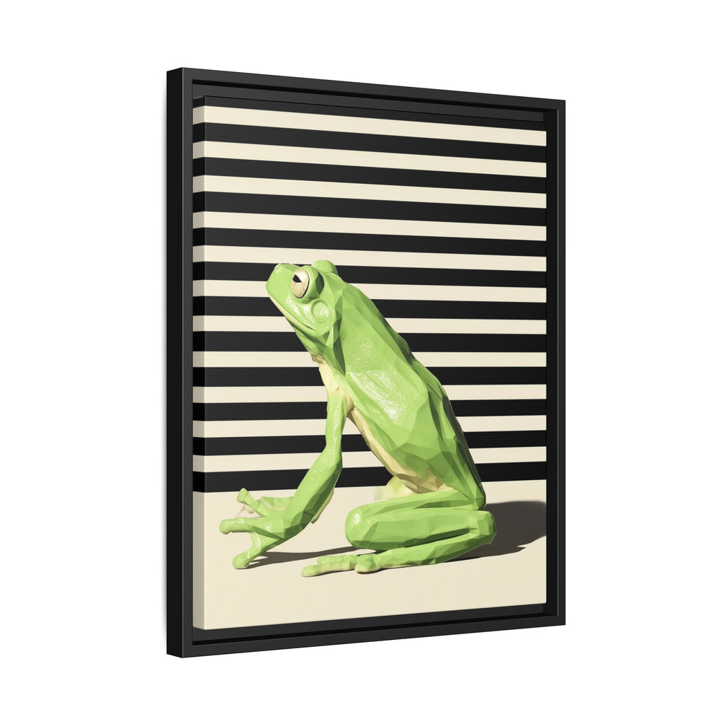 Geometric Frog Framed Print : Low-Poly Amphibian Design, Contemporary Minimalist Art   |  Personalized & Custom Orders Available
