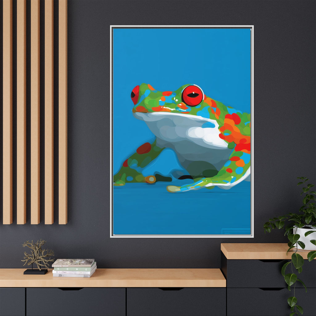 Chromatic Amphibian Framed Print : Mosaic Frog Vector Art, Modern Wildlife Illustration   |  Personalized & Custom Orders Available
