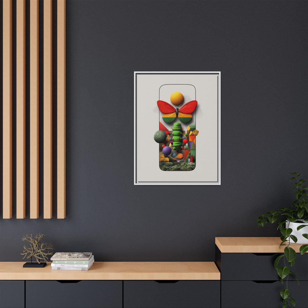 Metamorphosis Framed Print : Geometric Nature Transformation, Vibrant Butterfly Composition   |  Personalized & Custom Orders Available