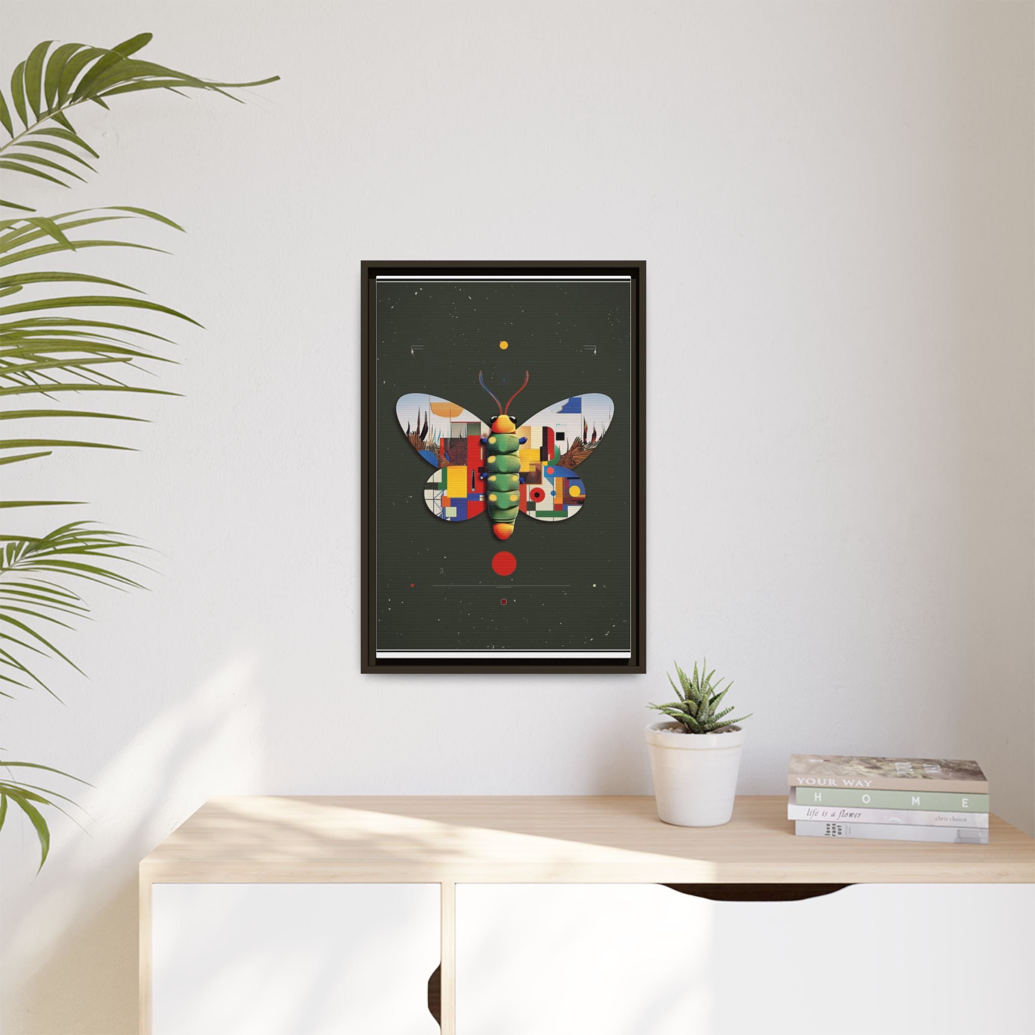 Geometric Butterfly Framed Print : Digital Cubist Interpretation, Modernist Entomological Design   |  Personalized & Custom Orders Available