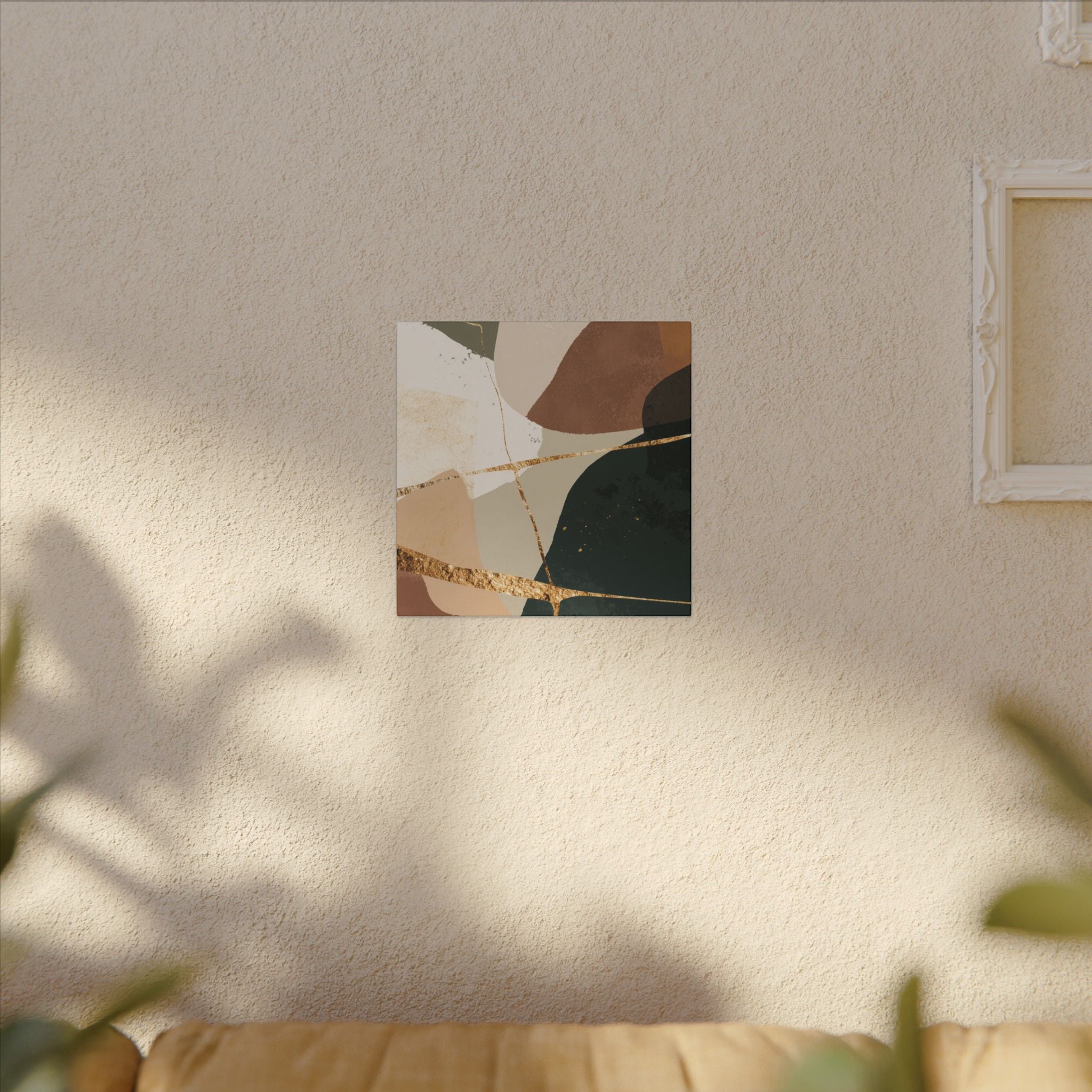 Canvas Print, Abstract Earthy Gold Wall Art, Modern Designer Home Decor, Stretched Matte Canvas; Thick, Multi-Size, Office Decor