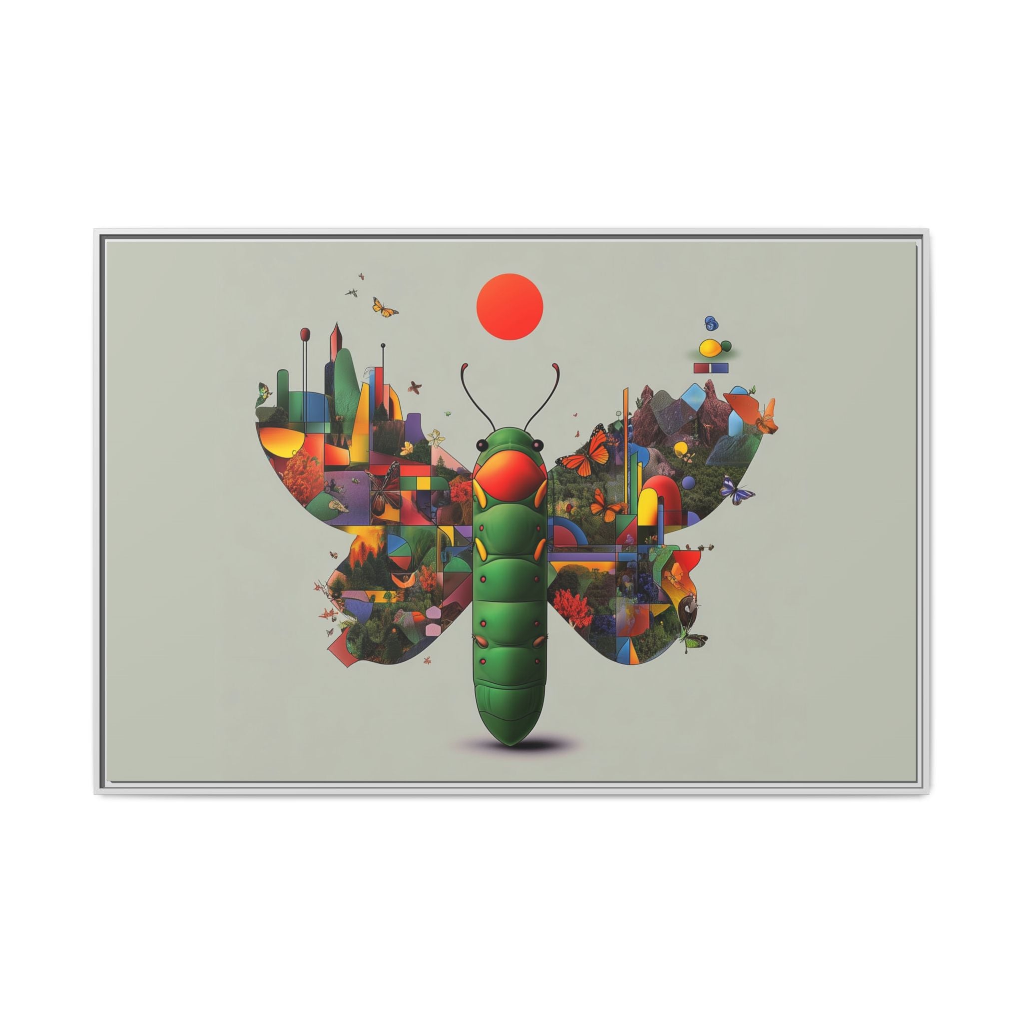 Metamorphosis of Geometry: Digital Nature Mosaic, Surreal Butterfly Landscape   |    Custom Orders Available