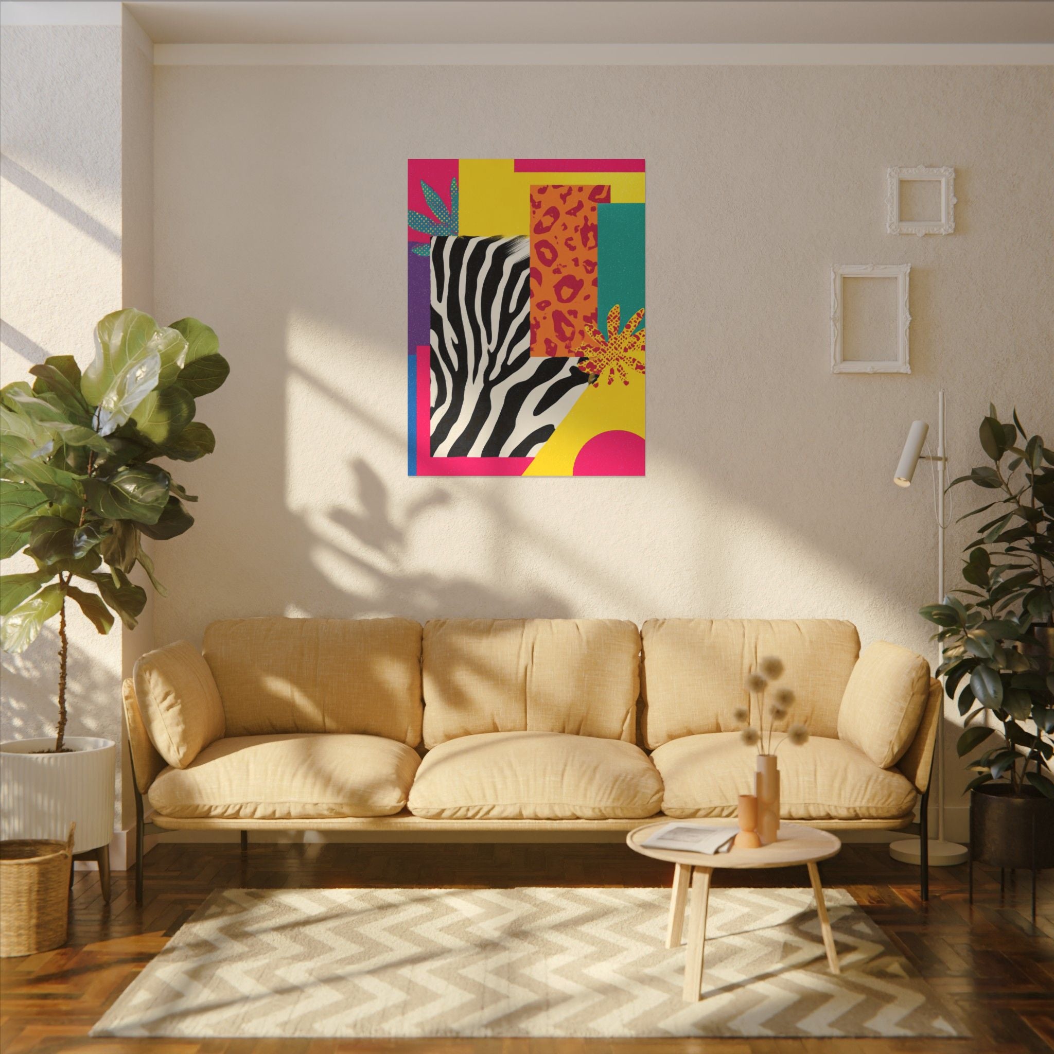 Copy of Pop Geometry: Zebra Leopard Fusion, Geometric Color Block, Modern Abstract Design   |   Custom Orders Accepted