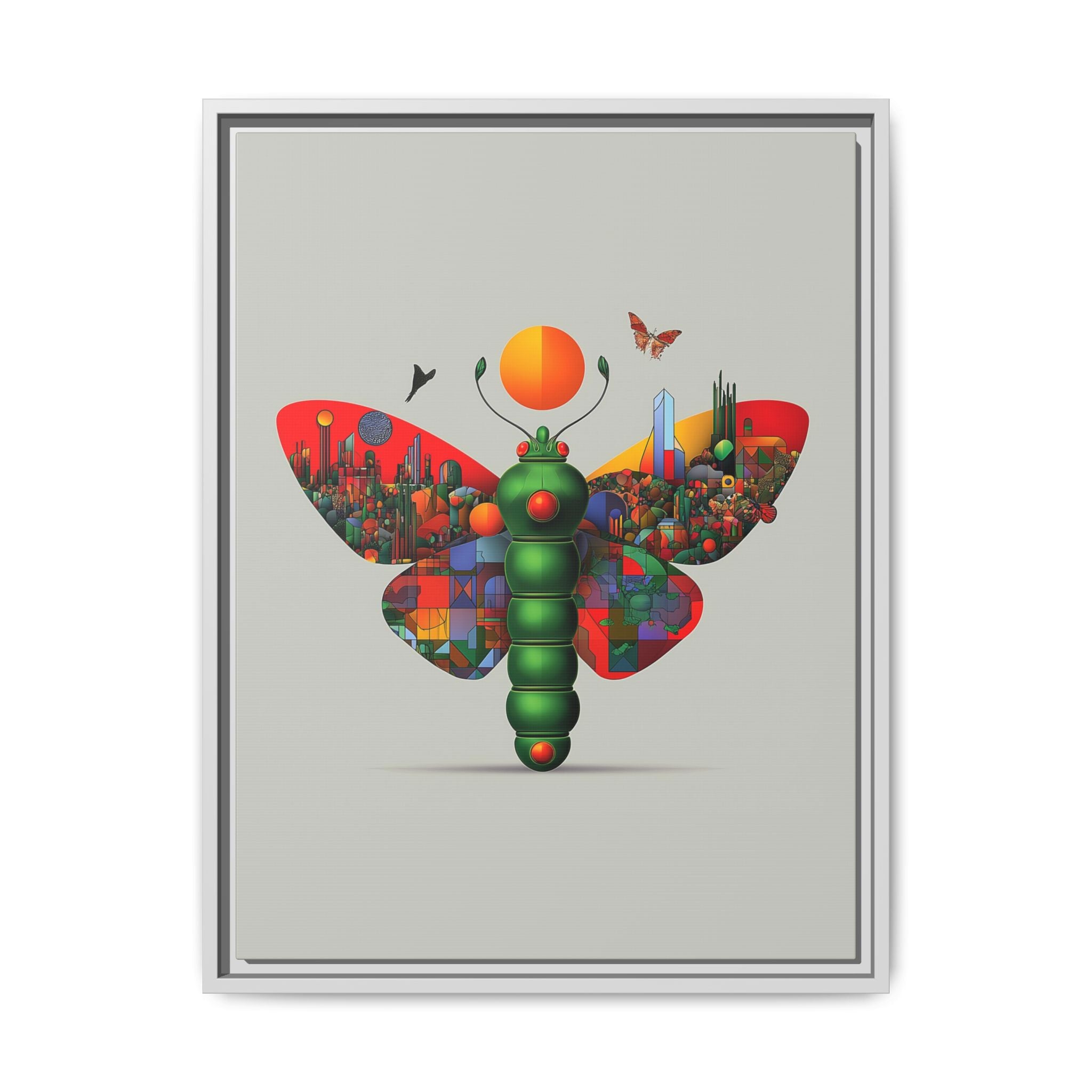 Urban Metamorphosis: Geometric Butterfly Cityscape, Cubist Digital Illustration   |    Custom Orders Available