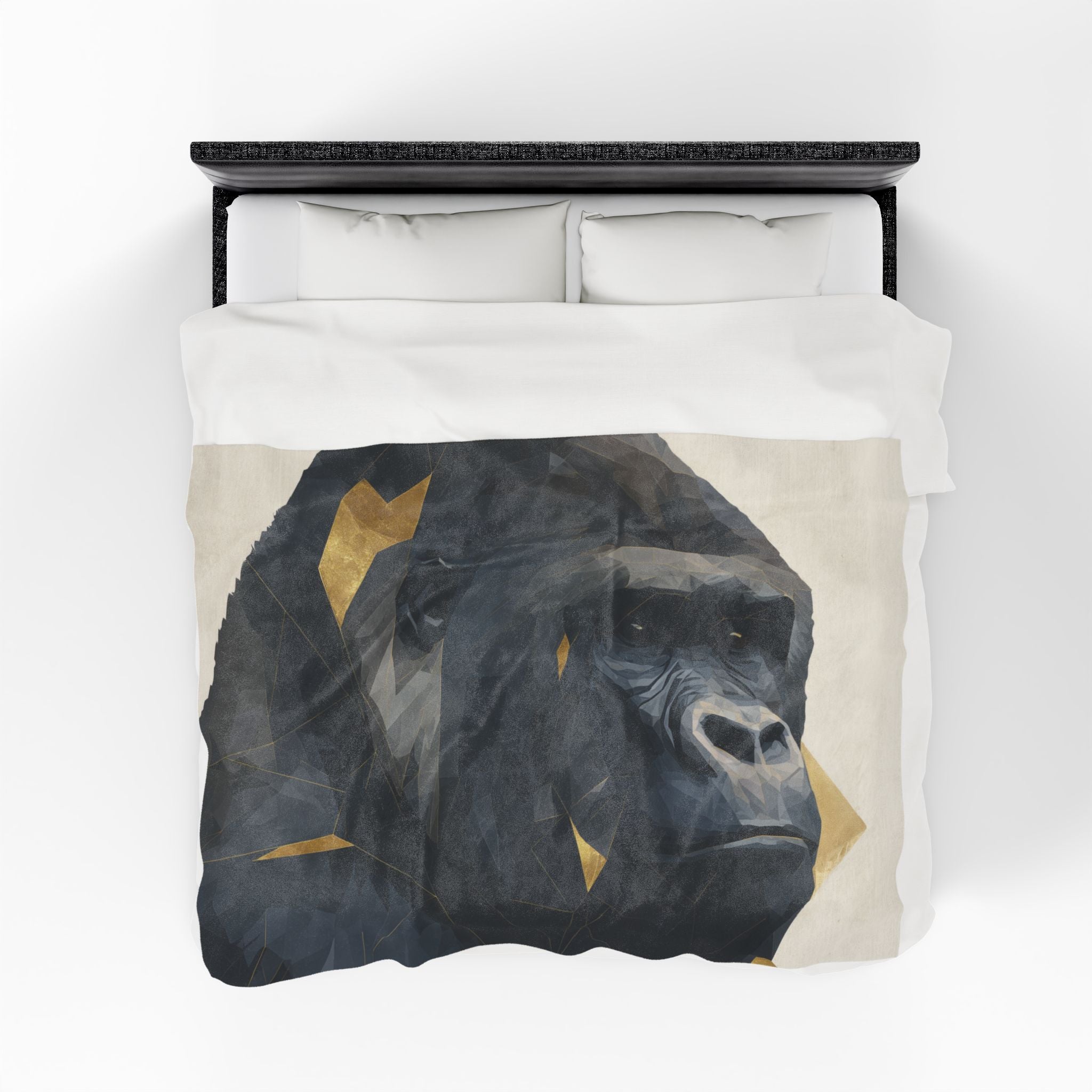 Geometric Gorilla Blanket : Low-Poly Wildlife Art, Contemporary Animal Illustration   |  Personalized & Custom Orders
