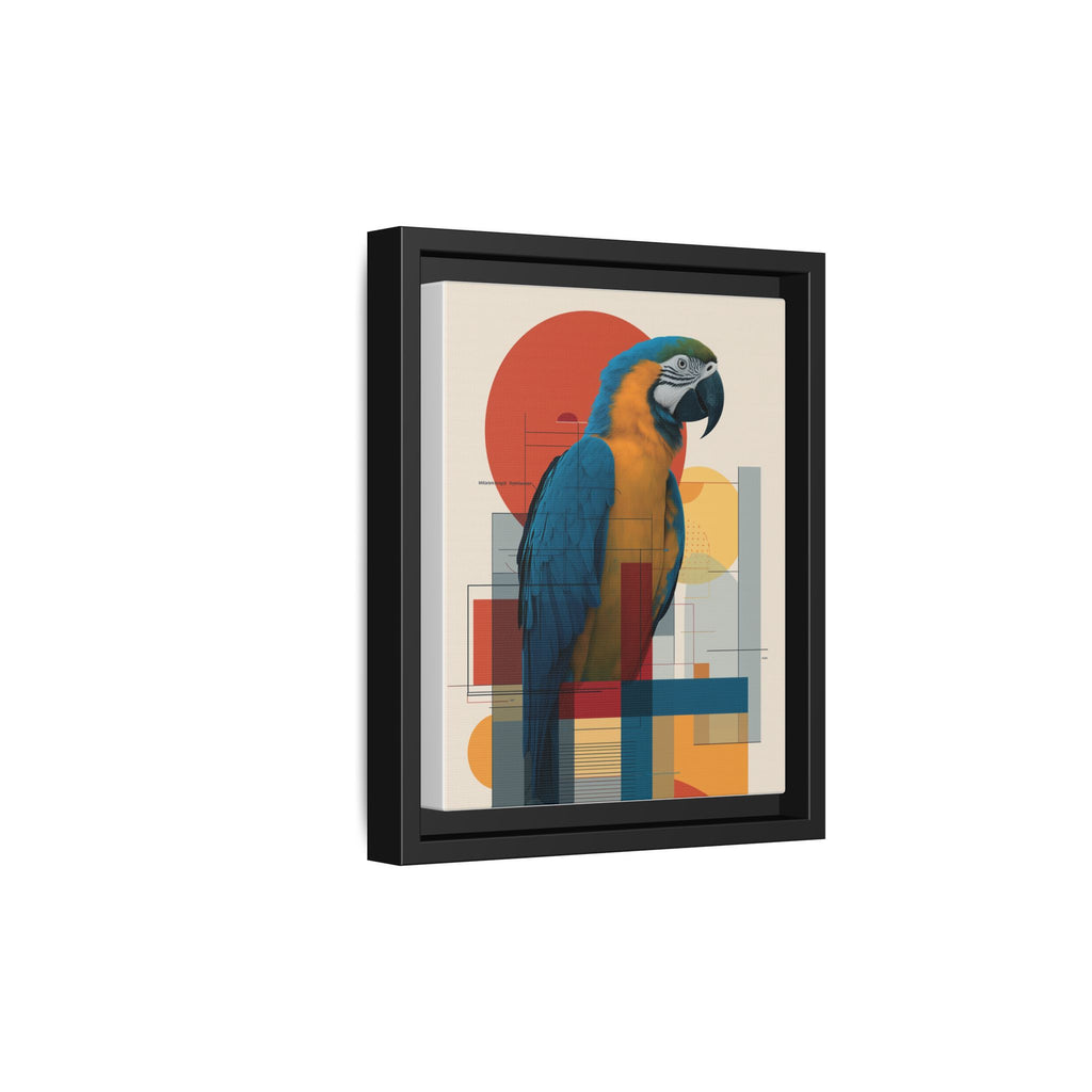 Vibrant Macaw Geometric Framed Print: Avian Realism, Modern Abstract Composition   |  Personalized & Custom Orders Available