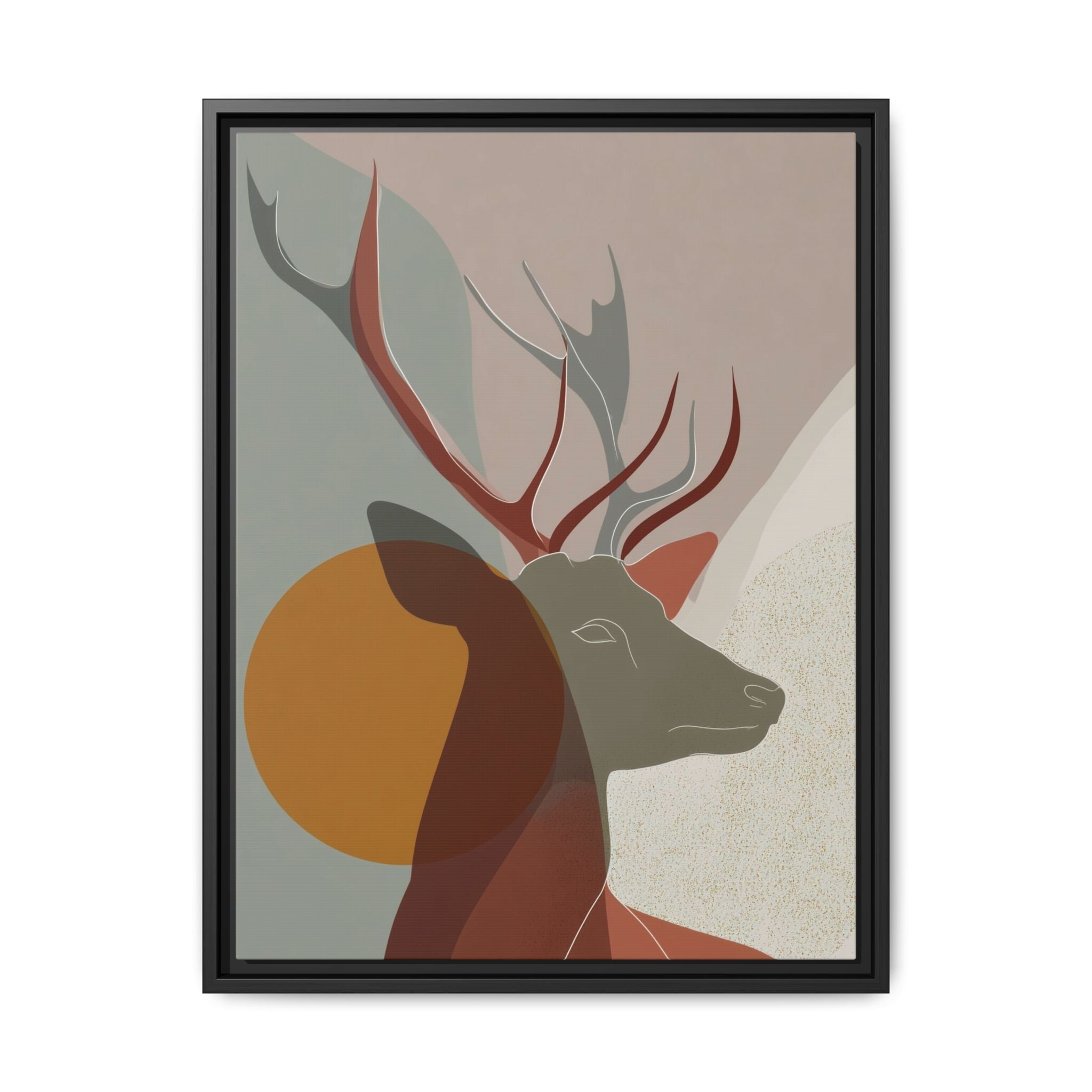 Rustic Reverie Framed Print : Minimalist Deer Profile, Contemporary Graphic Art Print   |  Personalized & Custom Orders Available