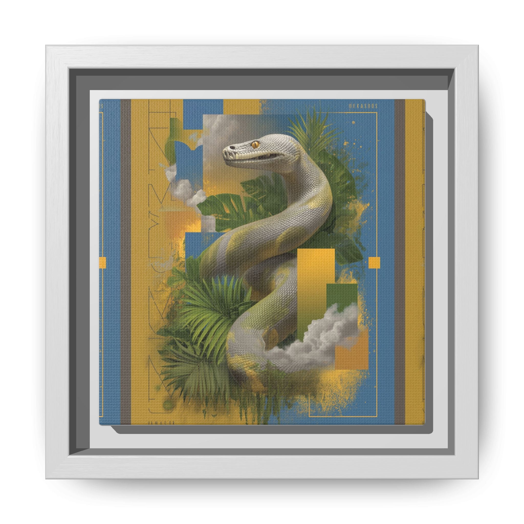 Serpent's Geometry: Tropical Jungle Fusion, Digital Surrealist Composition   |  Personalized & Custom Orders Available
