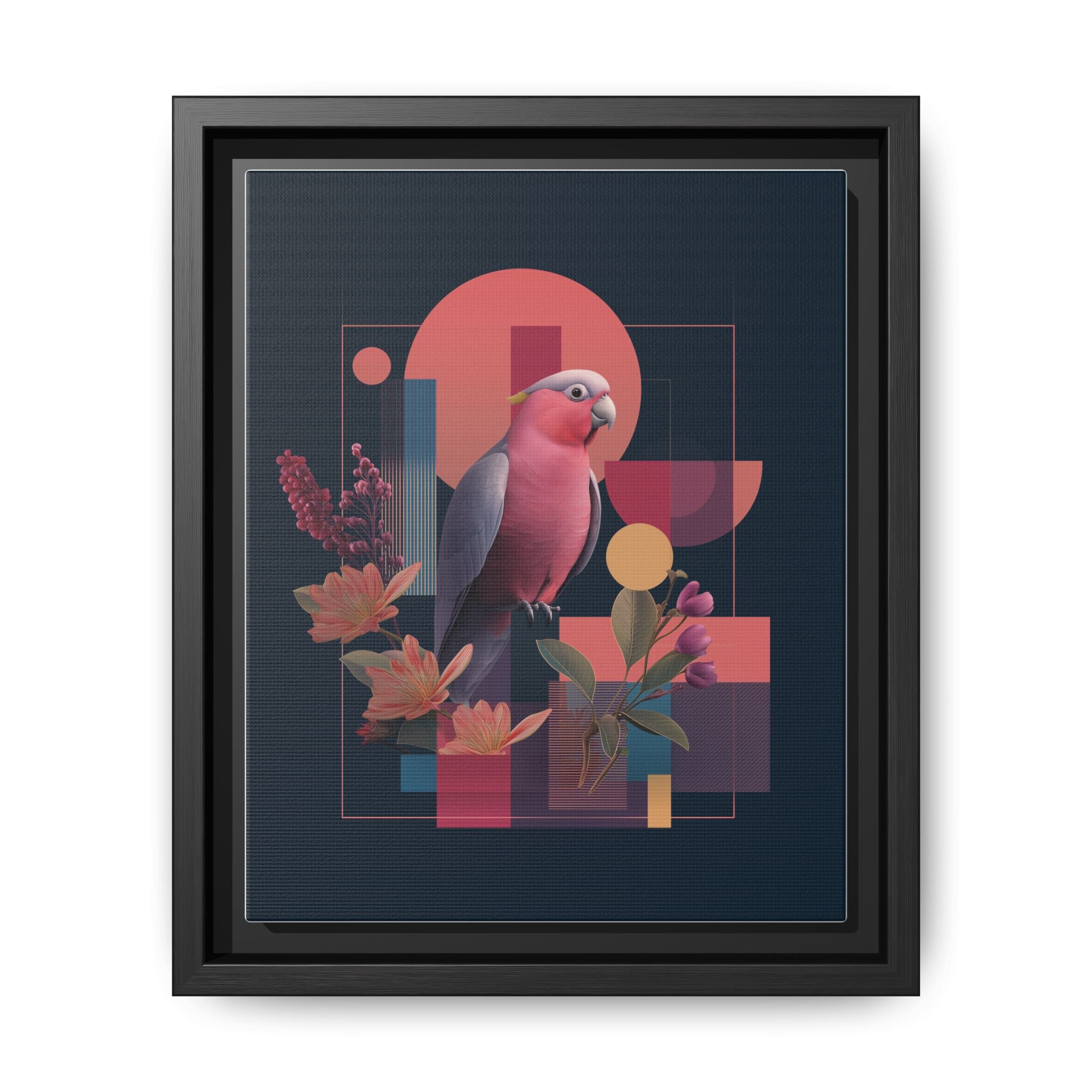 Geometric Rose Galah: Digital Art Deco, Retro-Futuristic Parrot Composition   |    Custom Orders Available