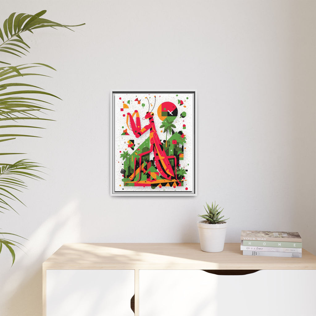 Praying Mantis Framed Print Geometric : Abstract Modernist Insect Art, Graphic Design Composition   |   Custom Orders Available