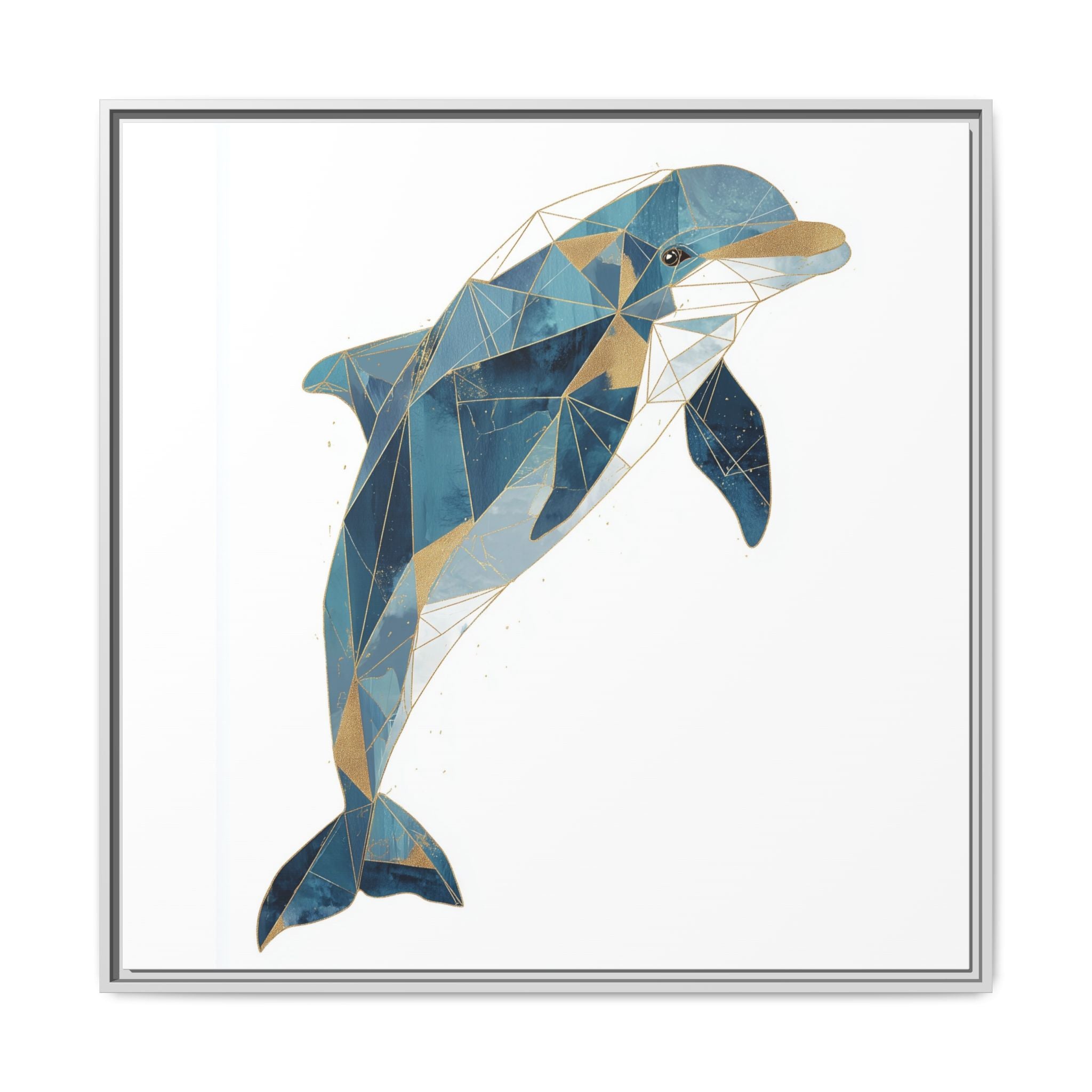 Oceanic Geometry: Dolphin in Blue Polygons, Modern Marine Art   |  Personalized & Custom Orders Available