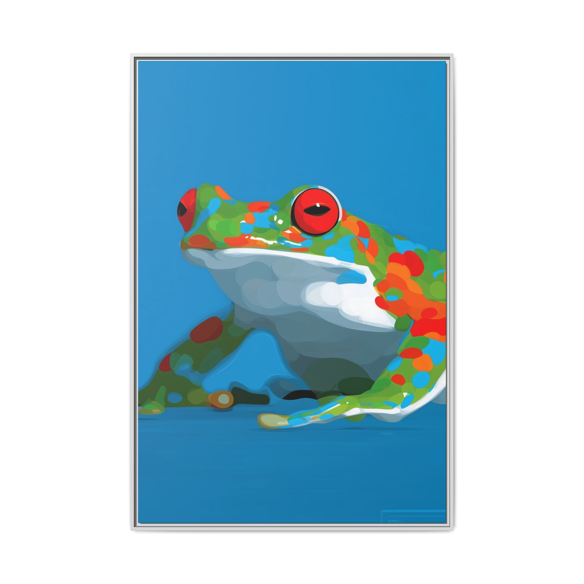 Chromatic Amphibian Framed Print : Mosaic Frog Vector Art, Modern Wildlife Illustration   |  Personalized & Custom Orders Available