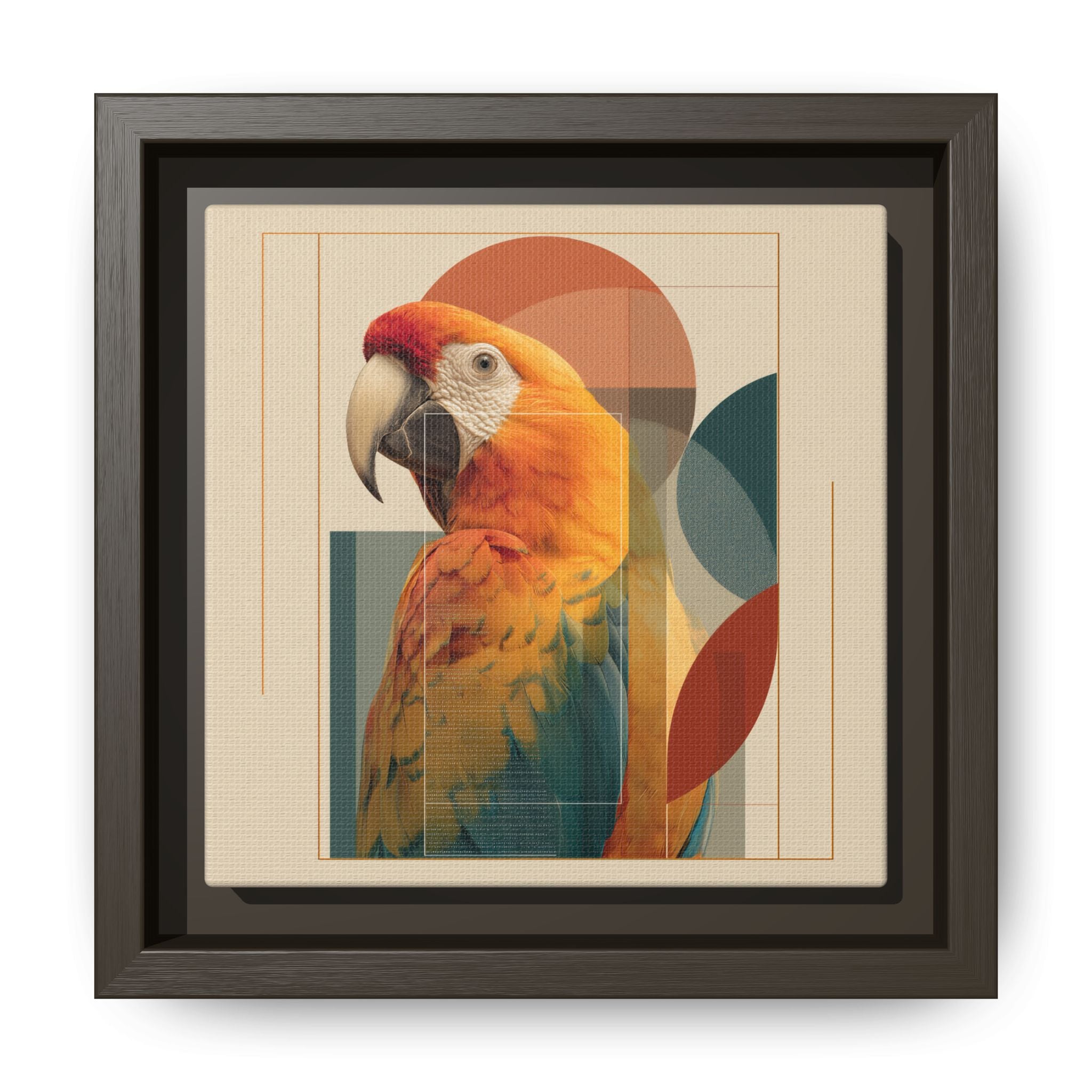 Macaw Geometry: Vibrant Avian Portrait, Modernist Graphic Design   |  Personalized & Custom Orders Available