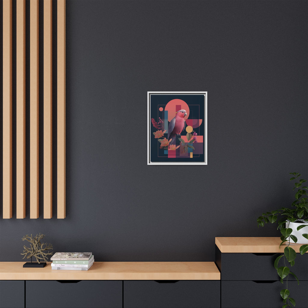 Galah Geometric Framed Print : Stylized Digital Cockatoo Portrait, Contemporary Abstract Botanical    |   Custom Orders Accepted