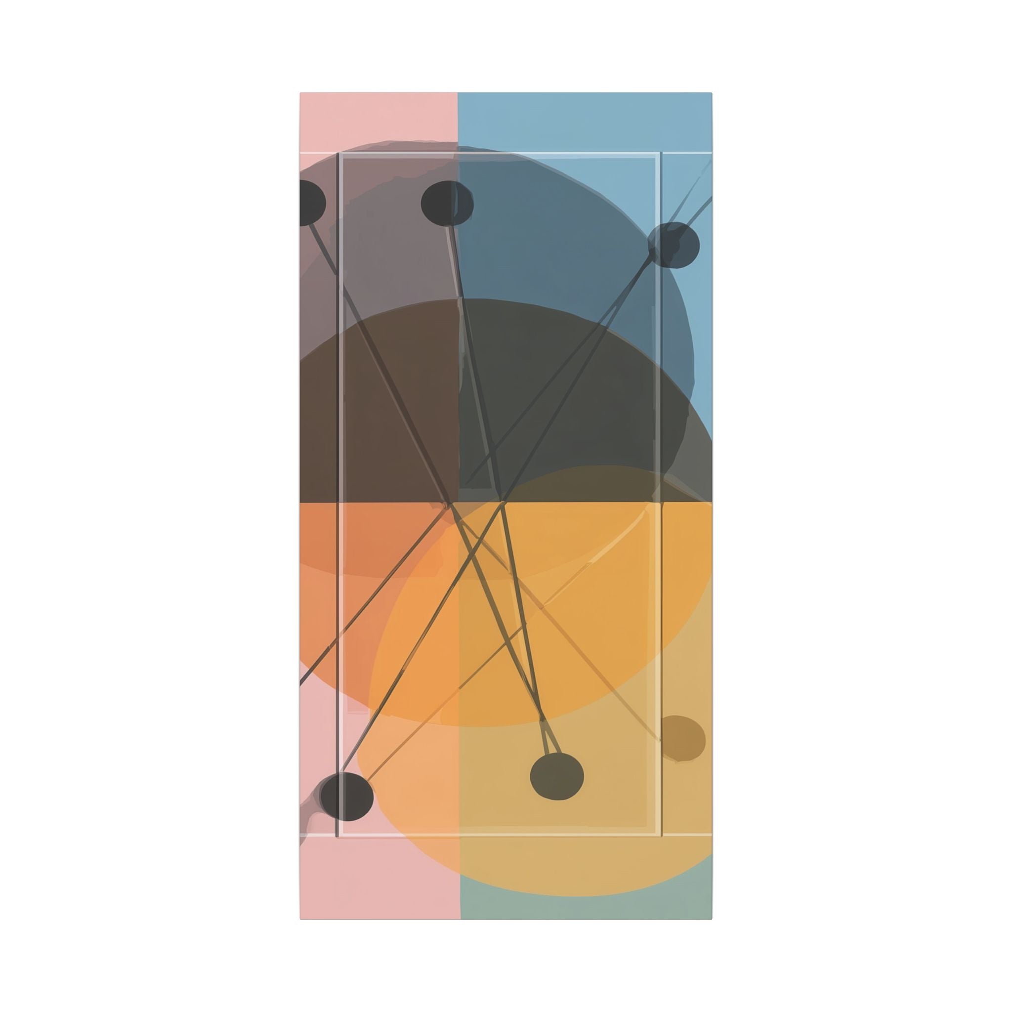 Interconnected Geometries: Pastel Circles in Motion, Mid-Century Modern Design, Abstract Bauhaus Composition   |   Custom Orders Accepted
