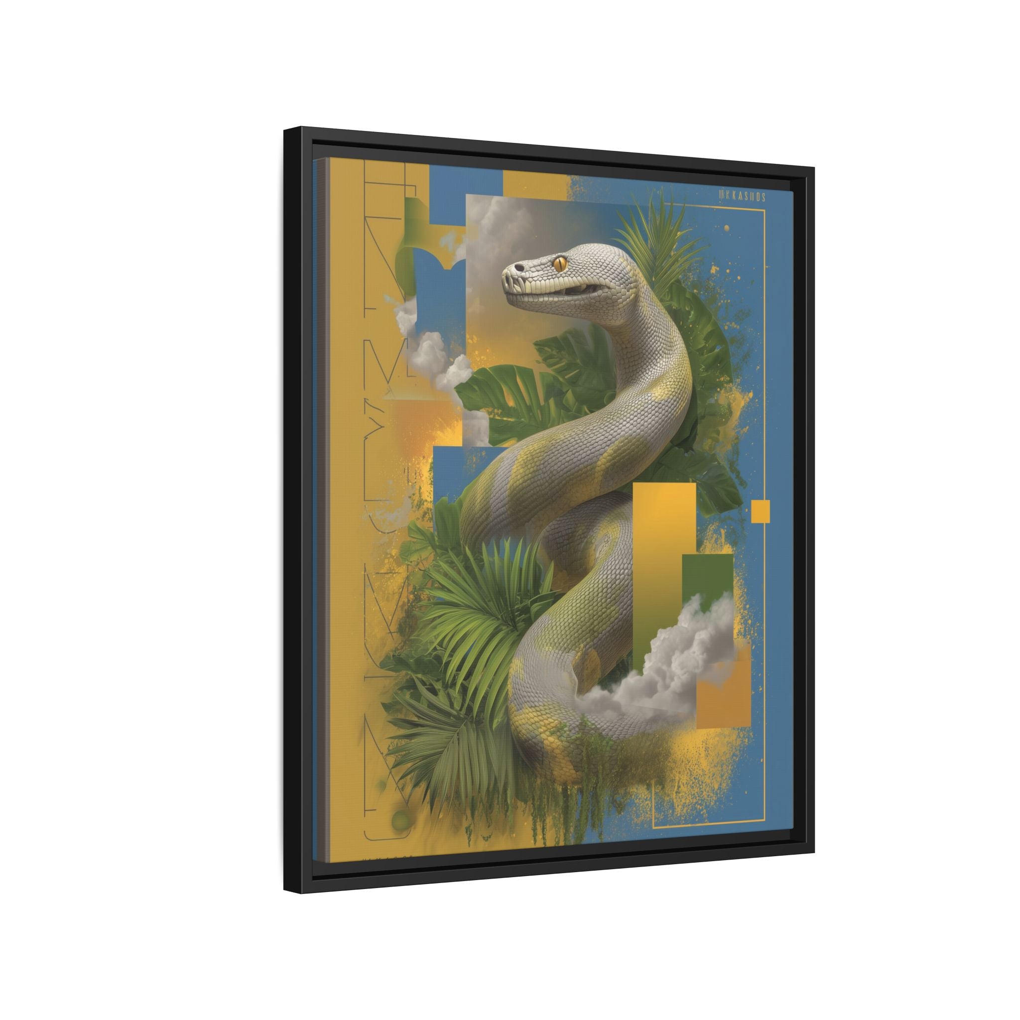 Serpent of Surreal Geometries: Tropical Hyperrealism, Digital Snake Illustration   |    Custom Orders Available