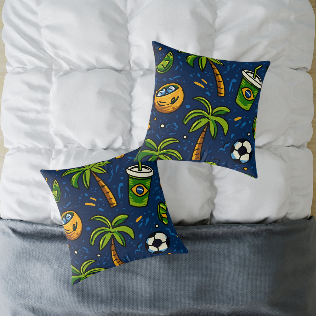 Brazil-Themed Square Poly Canvas Pillow, Boho Decorative Cushion, Living Room Accent, Gift for Nature Lovers, Eco-Friendly [...]