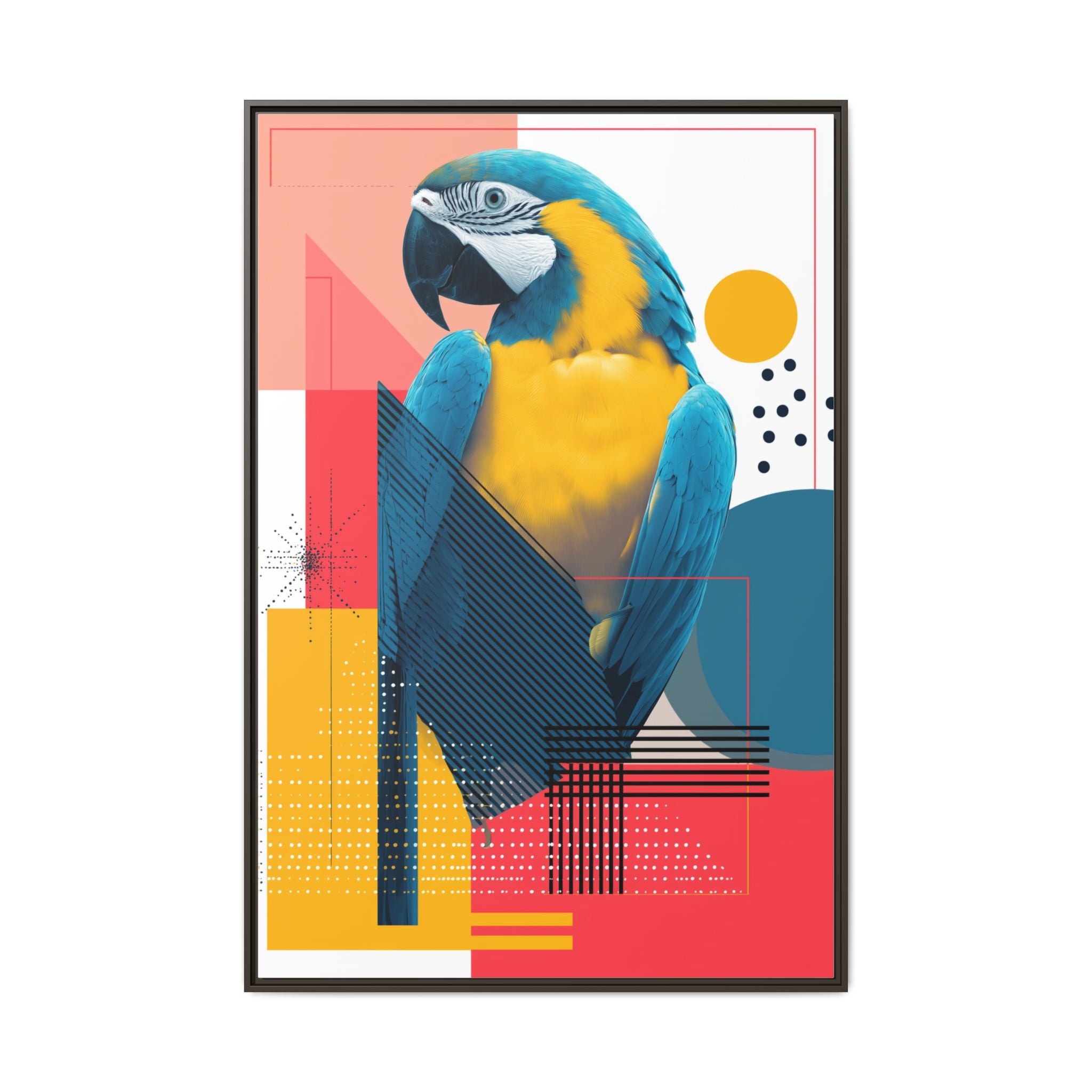 Macaw in Geometry: Vibrant Wildlife Digital Art, Modernist Design Fusion   |    Custom Orders Available