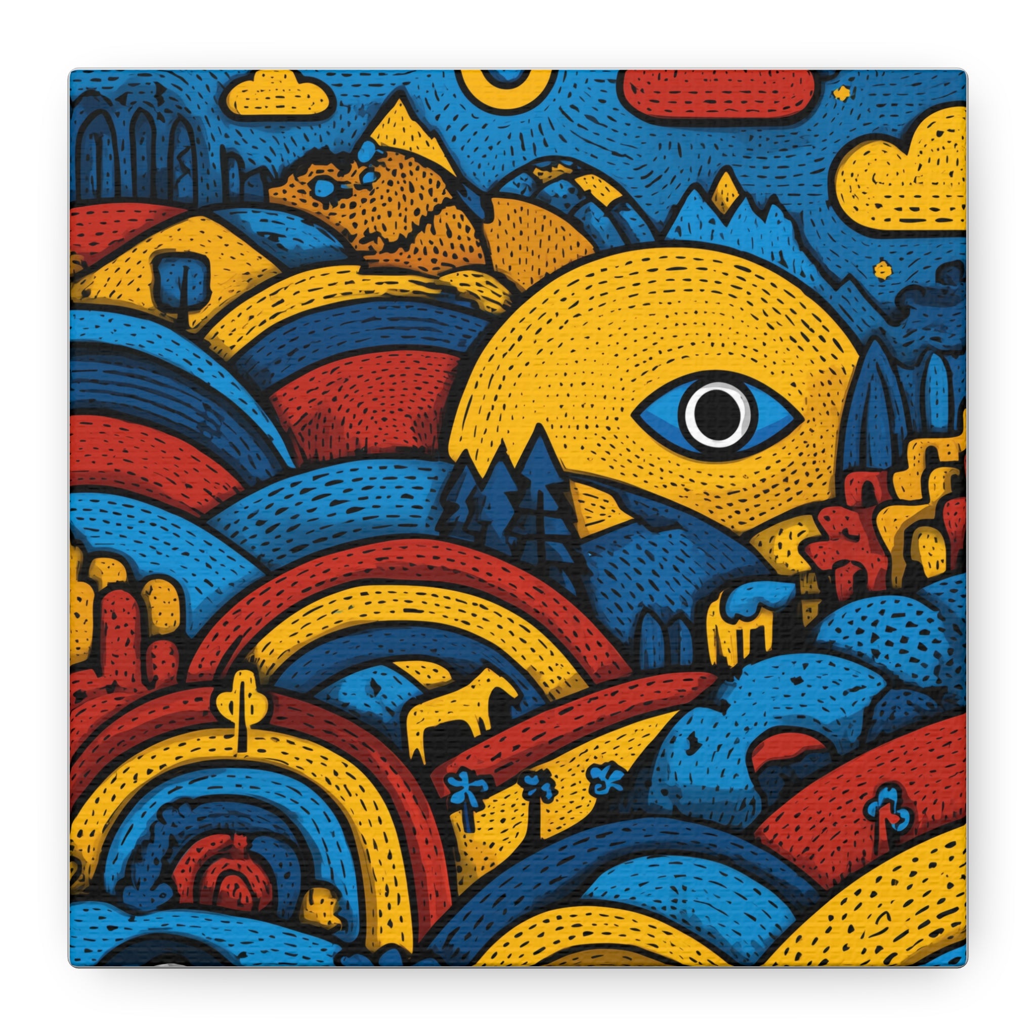 Colorful Landscape Canvas Artwork, Abstract Wall Decor, Home Wall Art, Boho Decor, Eye-catching Art for Living Room