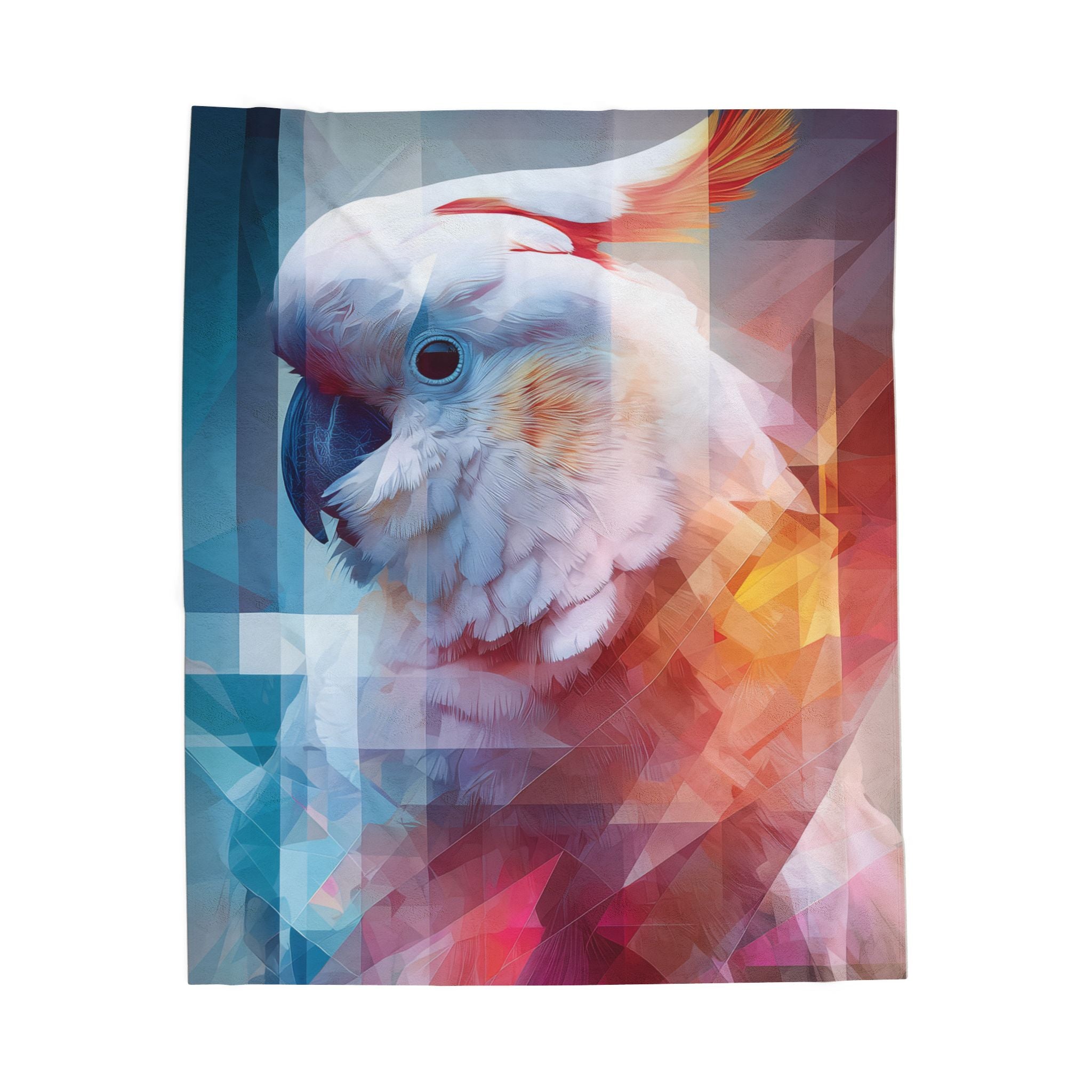 Prismatic Cockatoo Quilt Cover, Doona Cover, Duvet : Geometric Digital Wildlife,  Deconstruction Art   |    Custom Orders Available