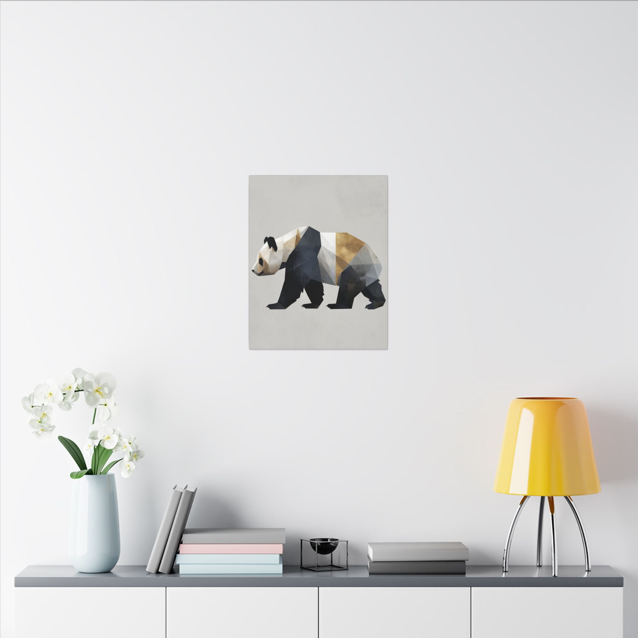 Geometric Panda: Minimalist Digital Art, Polygonal Wildlife Design, Contemporary Graphic Illustration   |  Personalized & Custom Orders