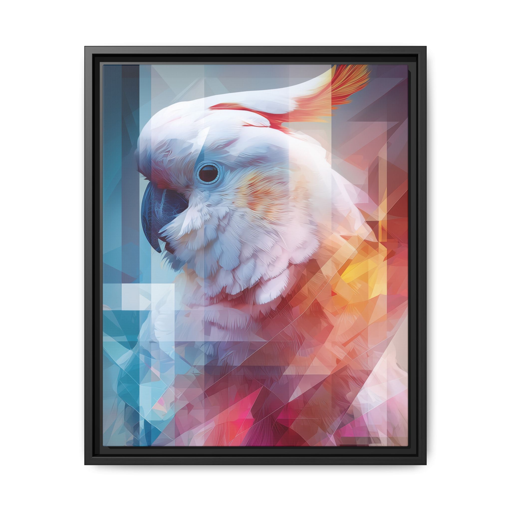 Fractured Cockatoo: Geometric Wildlife Portrait, Low-Poly Digital Art   |    Custom Orders Available