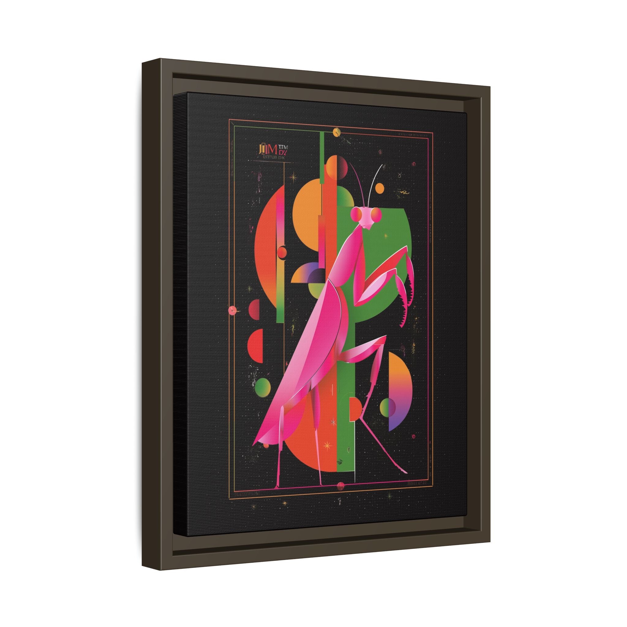 Cosmic Mantis Framed Print: Geometric Space Odyssey, Cubist Insect Illustration   |  Personalized & Custom Orders Available