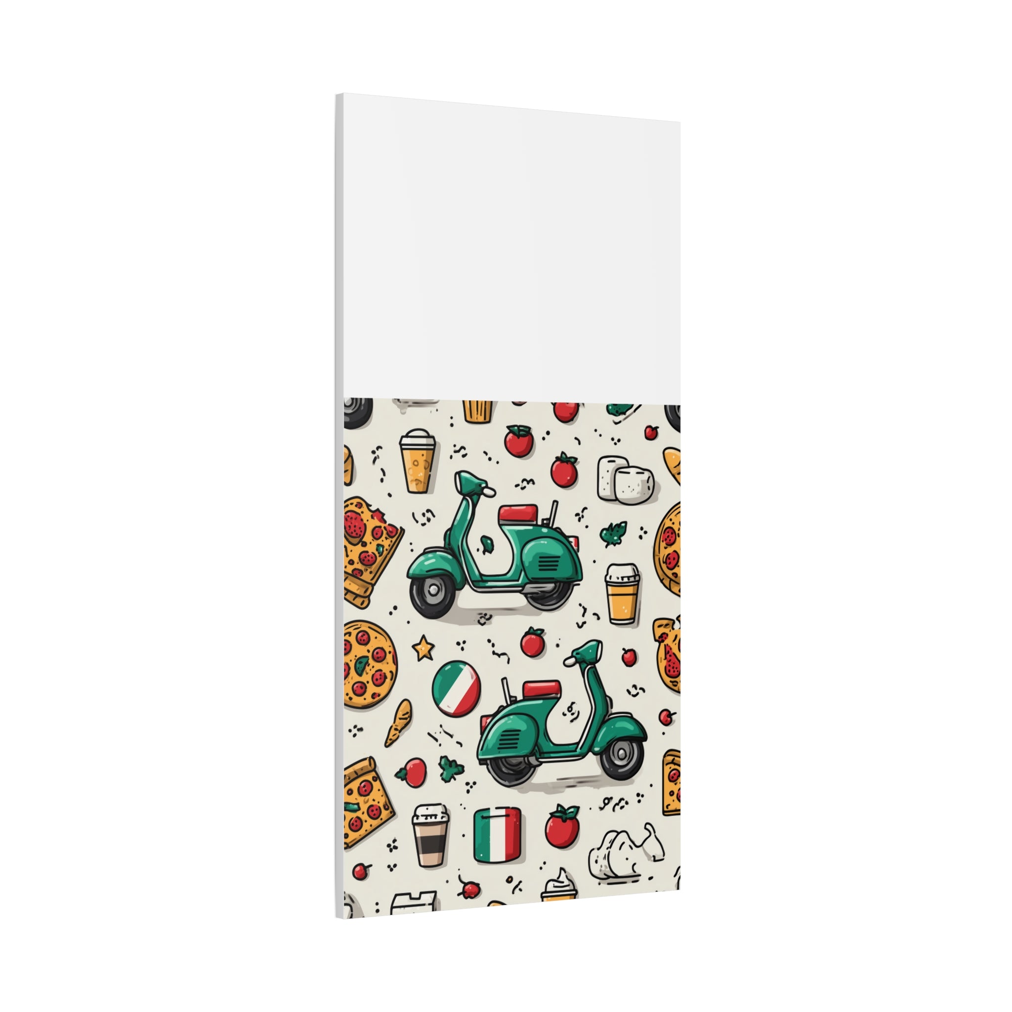 Vibrant Travel Nostalgia Canvas Art, Scooter Decor, Foodie Wall Art, Fun Home Decor, Gift for Adventurers, Kitchen Wall Hanging