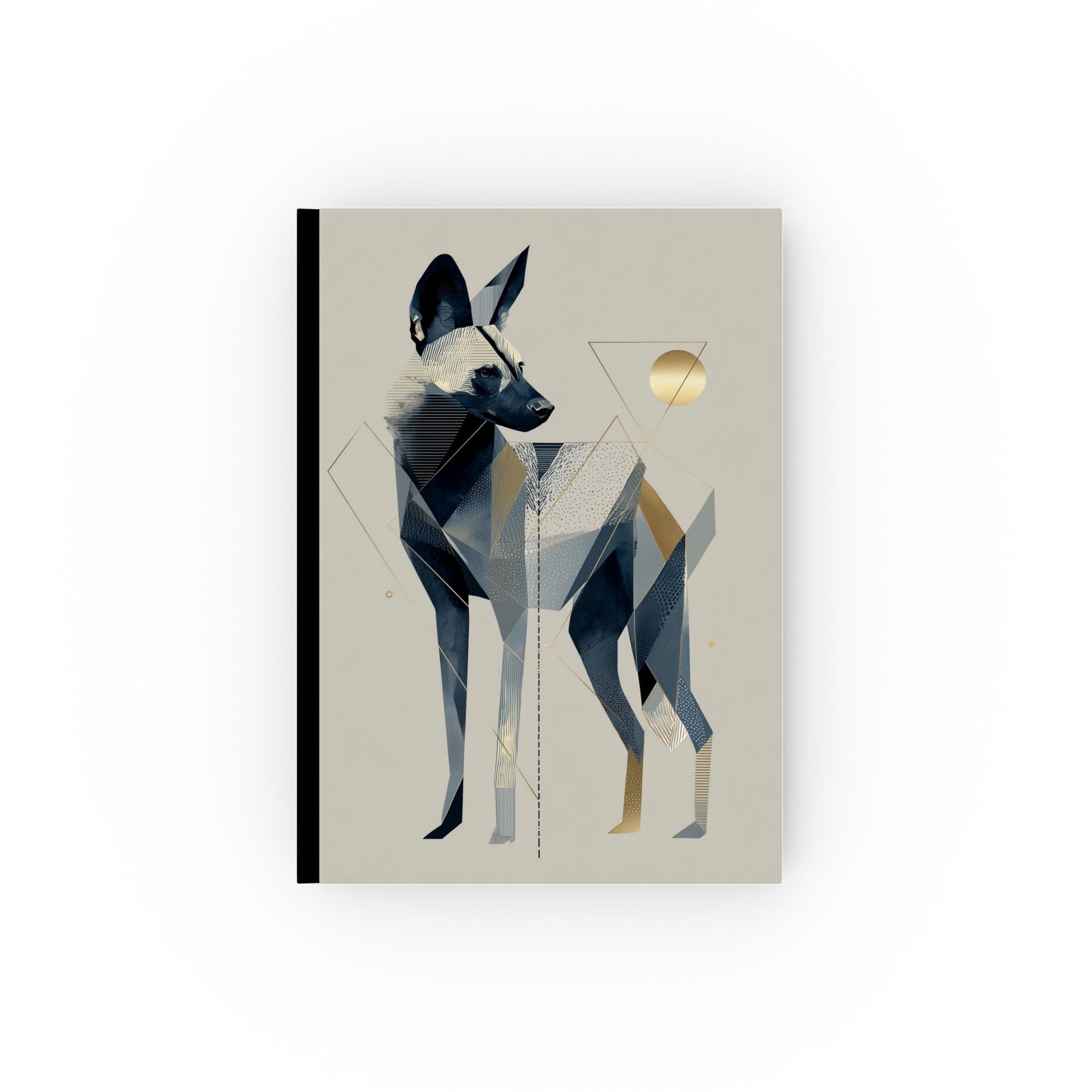 Personalized Hyena Journal    |  Fractured Canine: Geometric Wild Dog Portrait, Cubist Animal Art, Modern Abstract Wildlife Design