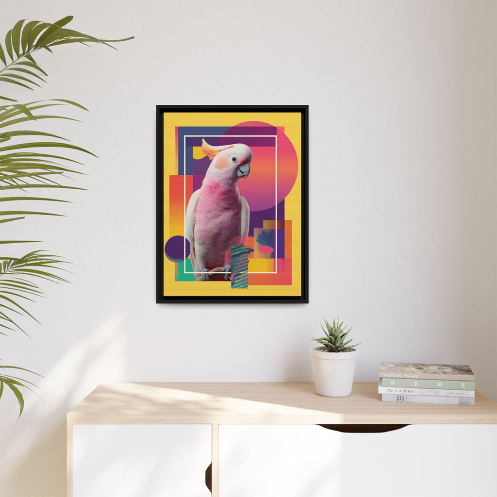 Geometric Cockatoo Composition: Moluccan Parrot Portrait, Modern Abstract Design   |    Custom Orders Available